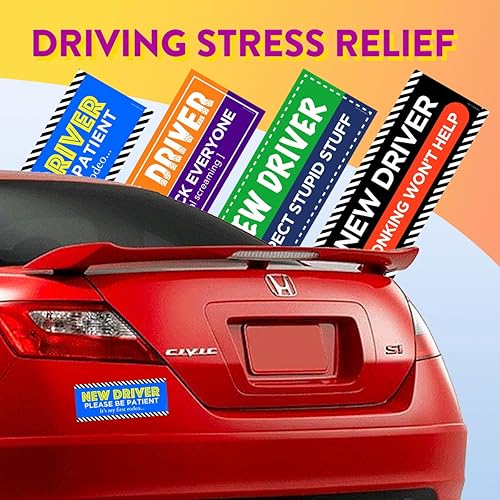 Miniatura 9 de Rio Salto Nuevo imán de conductor para coche, reflectante, con texto en inglés "Please Be Patient", letreros magnéticos de seguridad para conductor