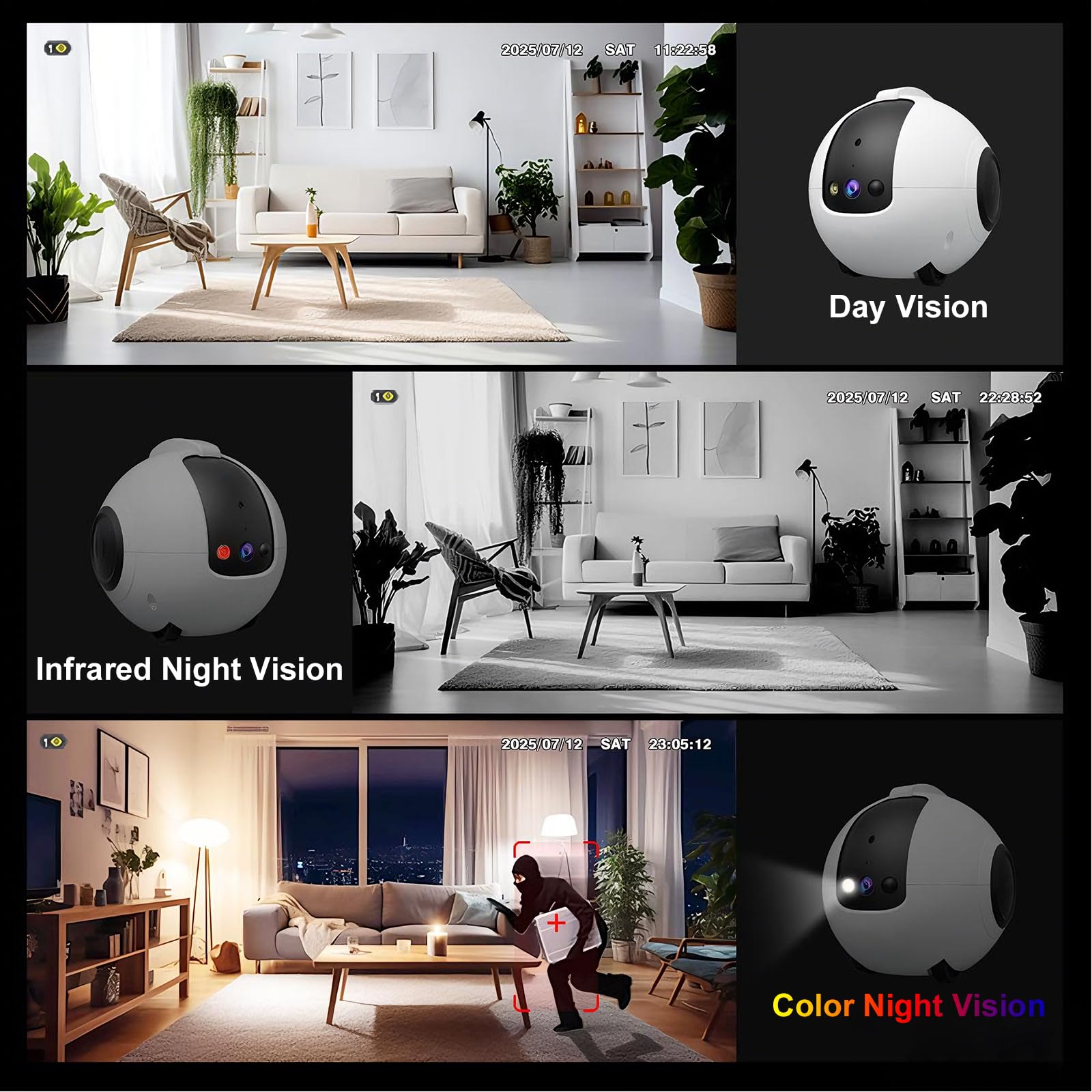 Robot Camera, 2.5K Cámara Robot para Mascotas con Audio 2 vías, Visión Nocturna, Reconocimiento de Movimiento, Grabación de vídeo, Control de Aplicaciones para Gatos, Perros, Bebé, Ancianos