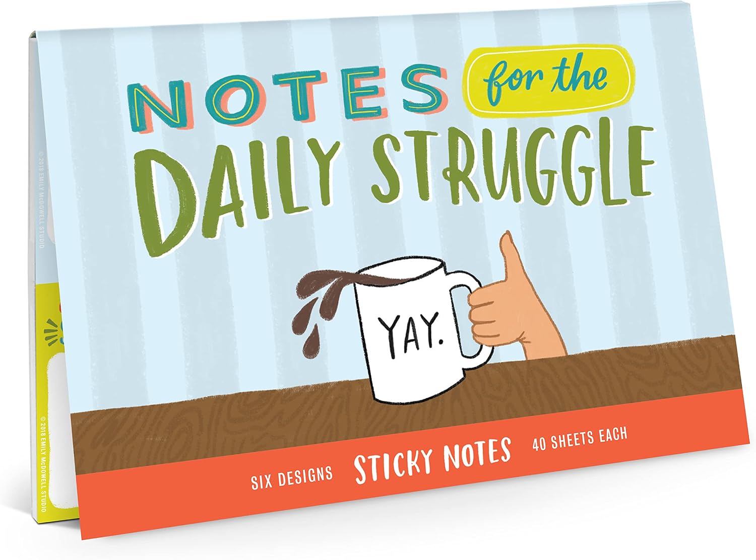 Em & Friends Daily Struggle Yapışkan Not Paketi, 6 Yapışkan Not Pedi Seti, 6,3 x 6,3 cm ve 40 Yaprak