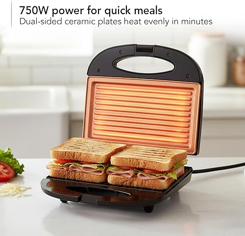 Miniatura 3 de OVENTE Electric Panini Press Grill with Nonstick Plates, LED Indicator Lights, Thermostat Control, Compact Sandwich Maker Perfect for Cooking