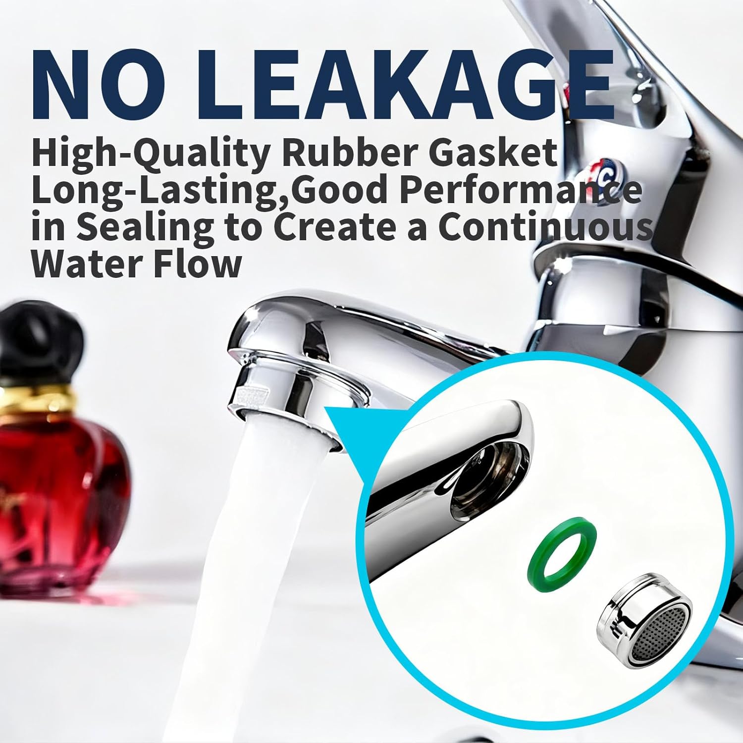 Kitchen Sink Aerator Kit-Including 8PCS 15/16" 24mm Male Thread's Bathroom Faucet Aerator,High Flow Faucet Adapter and Faucet Aerator Removal Tool Key For Sink Aerators M24 Nonillionth