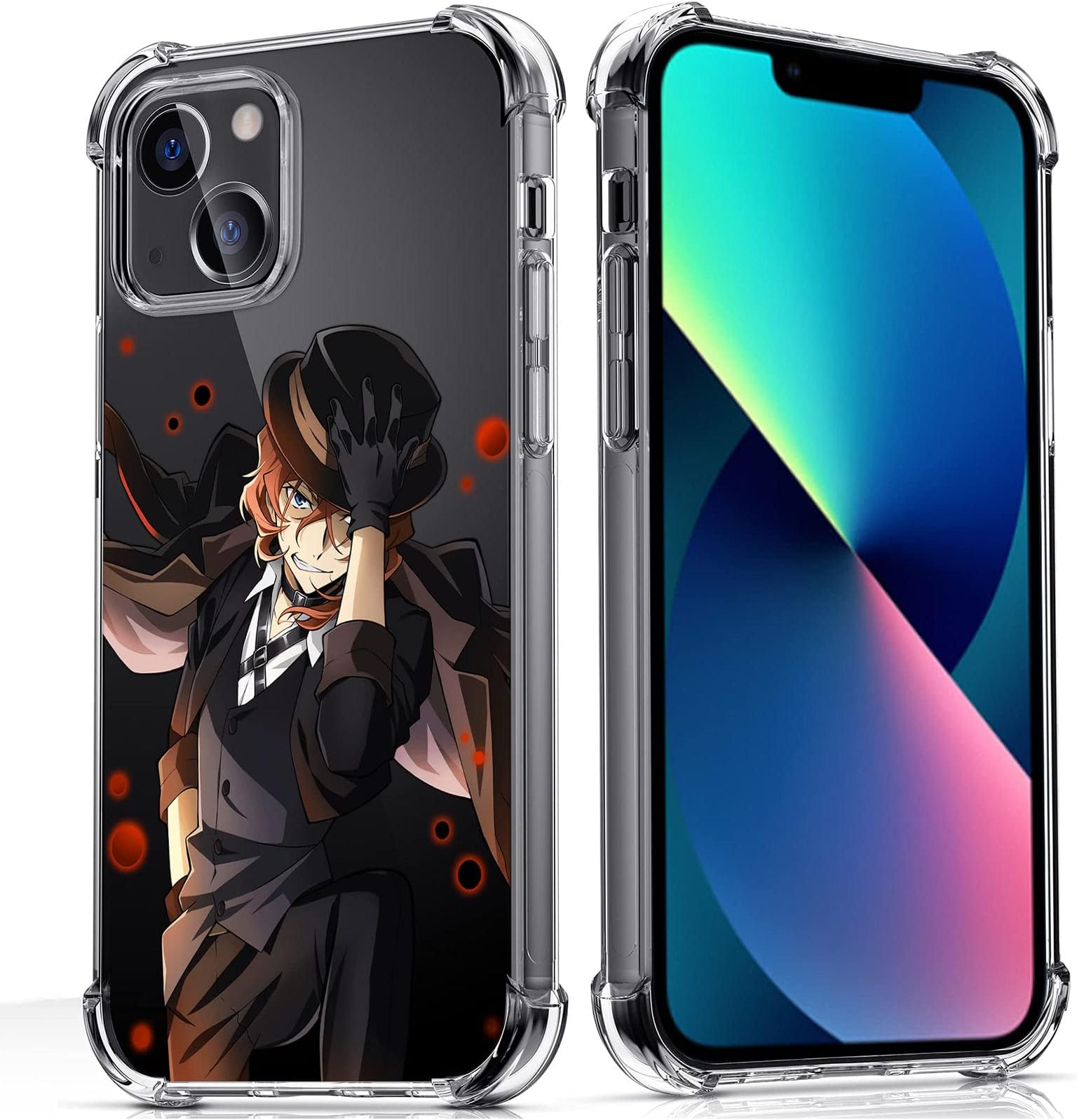 Compatible iPhone 13 PRO MAX Case Anime Hinata Shoyo Tobio Kageyama Bungo Stray Dogs Nakahara Chuuya Design, 6.7 Inch, Transparent TPU Airbag Case with Shockproof Corner(ZZtest568)