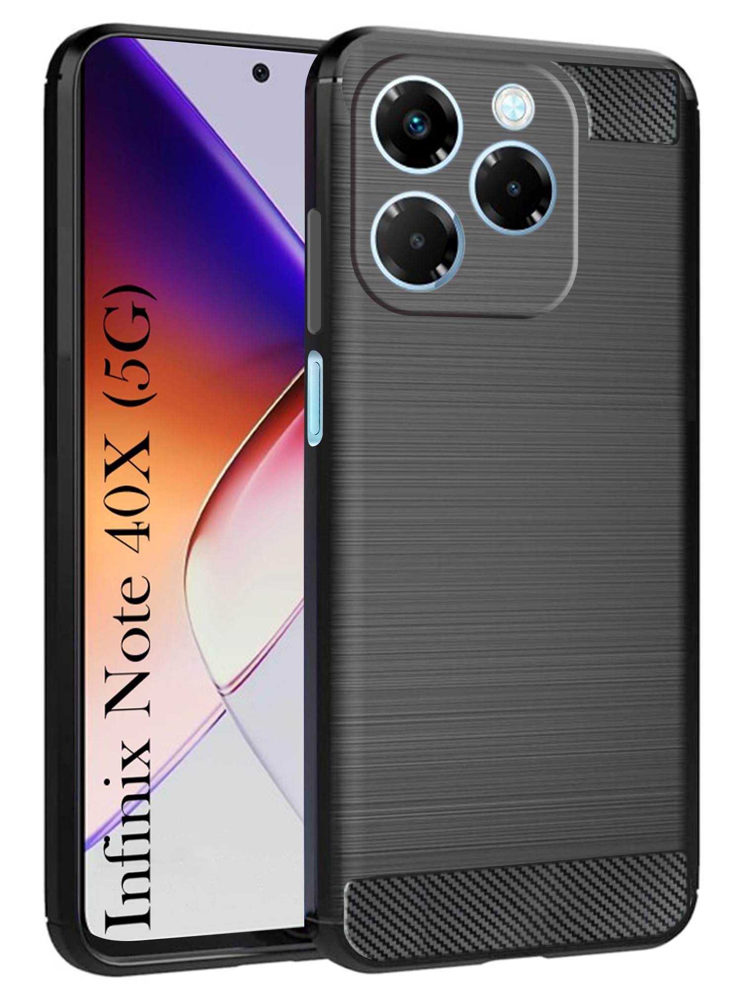 Jkobi Back Cover Case for Infinix Note 40X 5G (Hybrid Armor Case | Carbon Fiber Shockproof | Soft and Flexible | Black) (B0DFTLRNGJ) Amazon Price History, Amazon Price Tracker