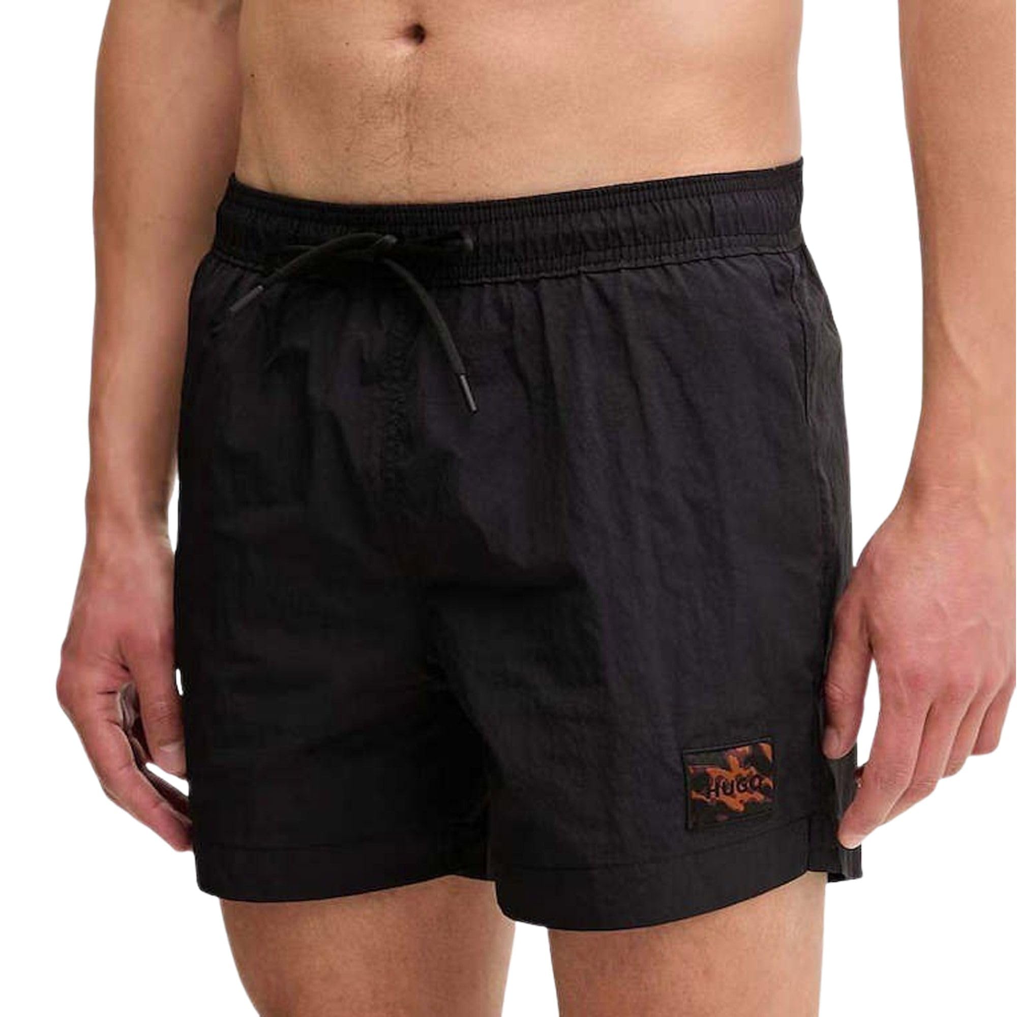 Hugo Boss Men's Black Hugo Dominica Quick-Drying Swim Shorts In Recycled Material With Logo - 004 - Size: 37/36/32