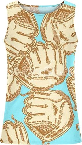 Miniatura 3 de Camiseta Mangas Estampado béisbol para Hombre Camiseta Deportiva Informal sin Mangas camisola con Cuello Redondo