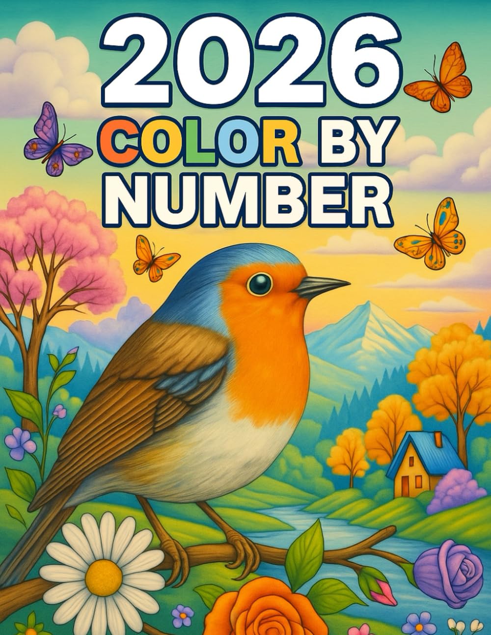 2026 Color By Number Coloring Book: Large Print Color By Number For Adults, Seniors & Kids | Easy Coloring of Nature Landscapes, Animals, Birds and More