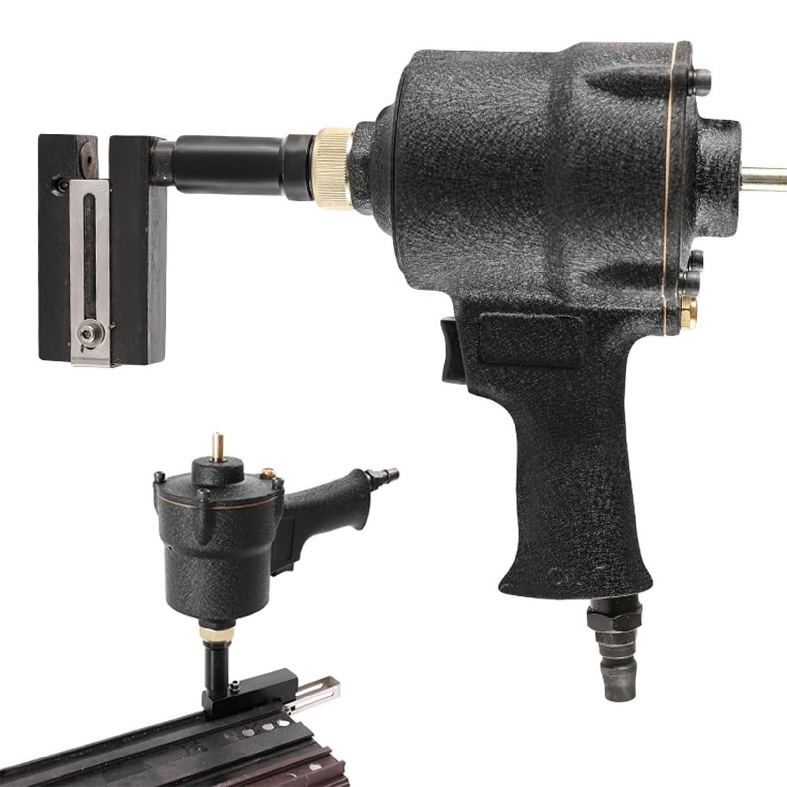 Perforadora neumática Perforadora de Agujeros de Aire Industrial Pistola | Abridor de bridas con orificio de metal,Cabezal de abrazadera con rotación de 360°,Márgenes ajustables,para(8mm)