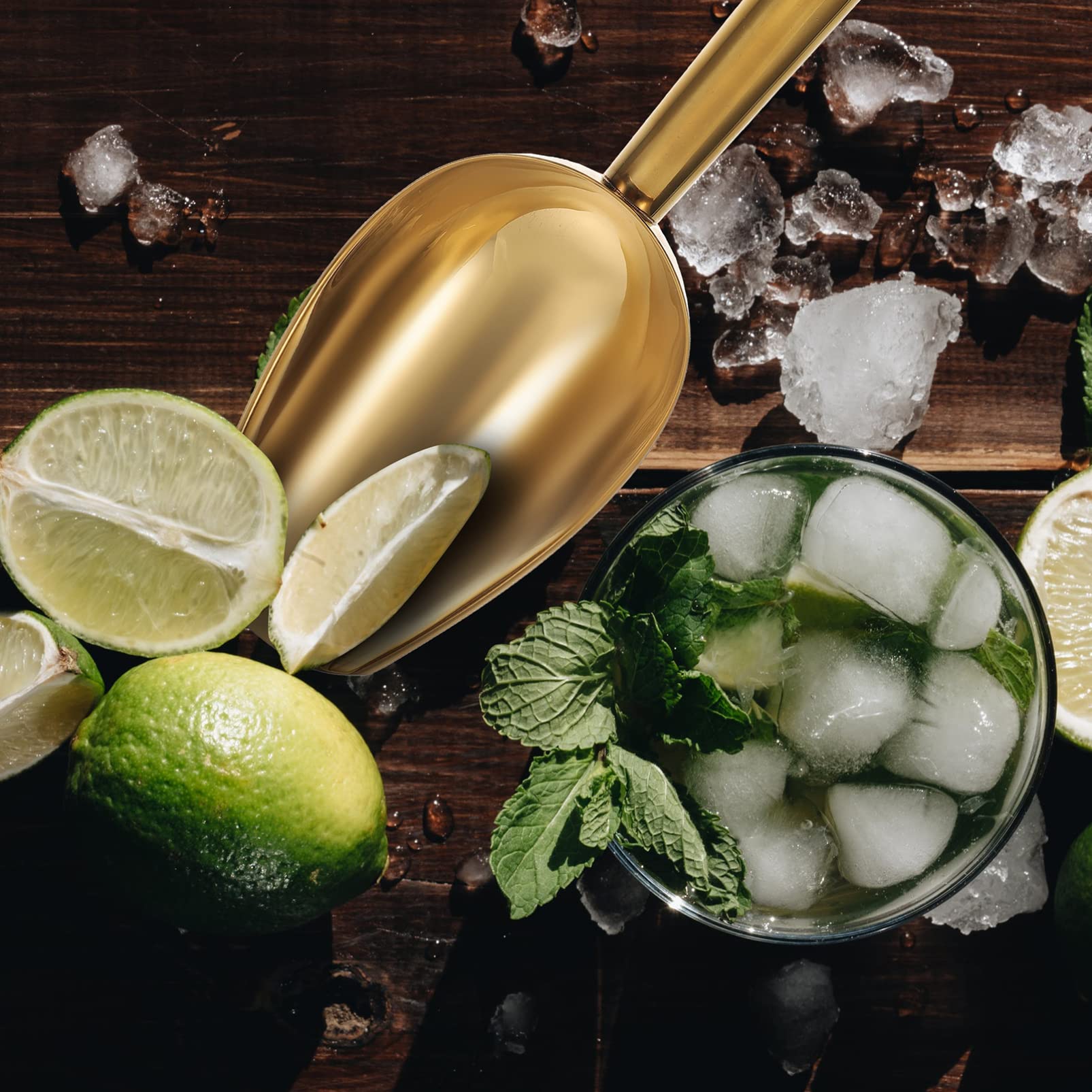 Pinzas de hielo de Metal duraderas hechas a mano para Bar, herramientas de Bar d