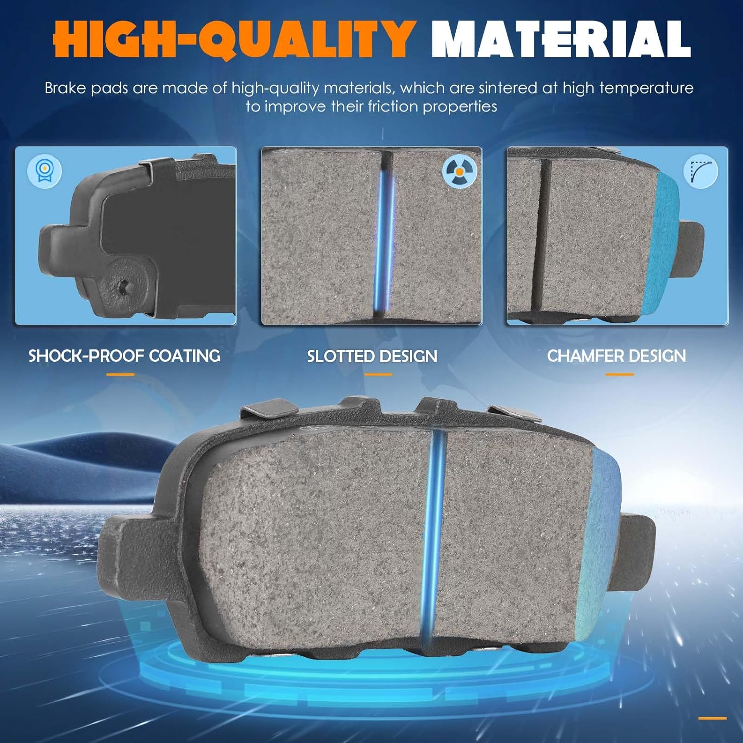 Rear Ceramic Brake Pads Set Compatible with INFINITI FX35 2003-2008 2011-2012,EX35 2010-2012,for Nissan Altima 2002-2015,Maxima 2004-2019,Murano 2003-2020-4Pcs