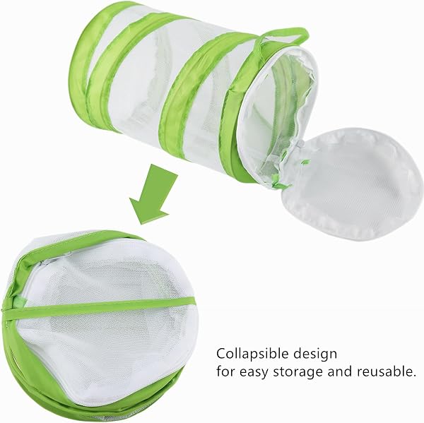 Gabbia a gabbia per insetti con gabbia a farfalla, pieghevole portatile adatta per farfalle, ragni, vermi, coleotteri, rettili (verde) - 4