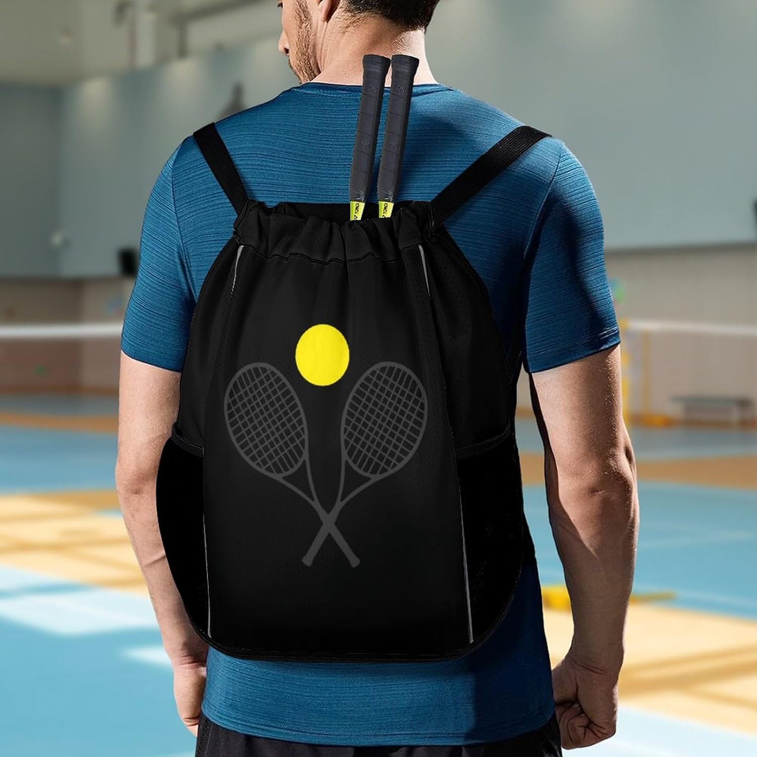 Tennis Racket Ball Gym Bag Workout Gym Backpack with Shoe Compartment Sports Bags for Women Men