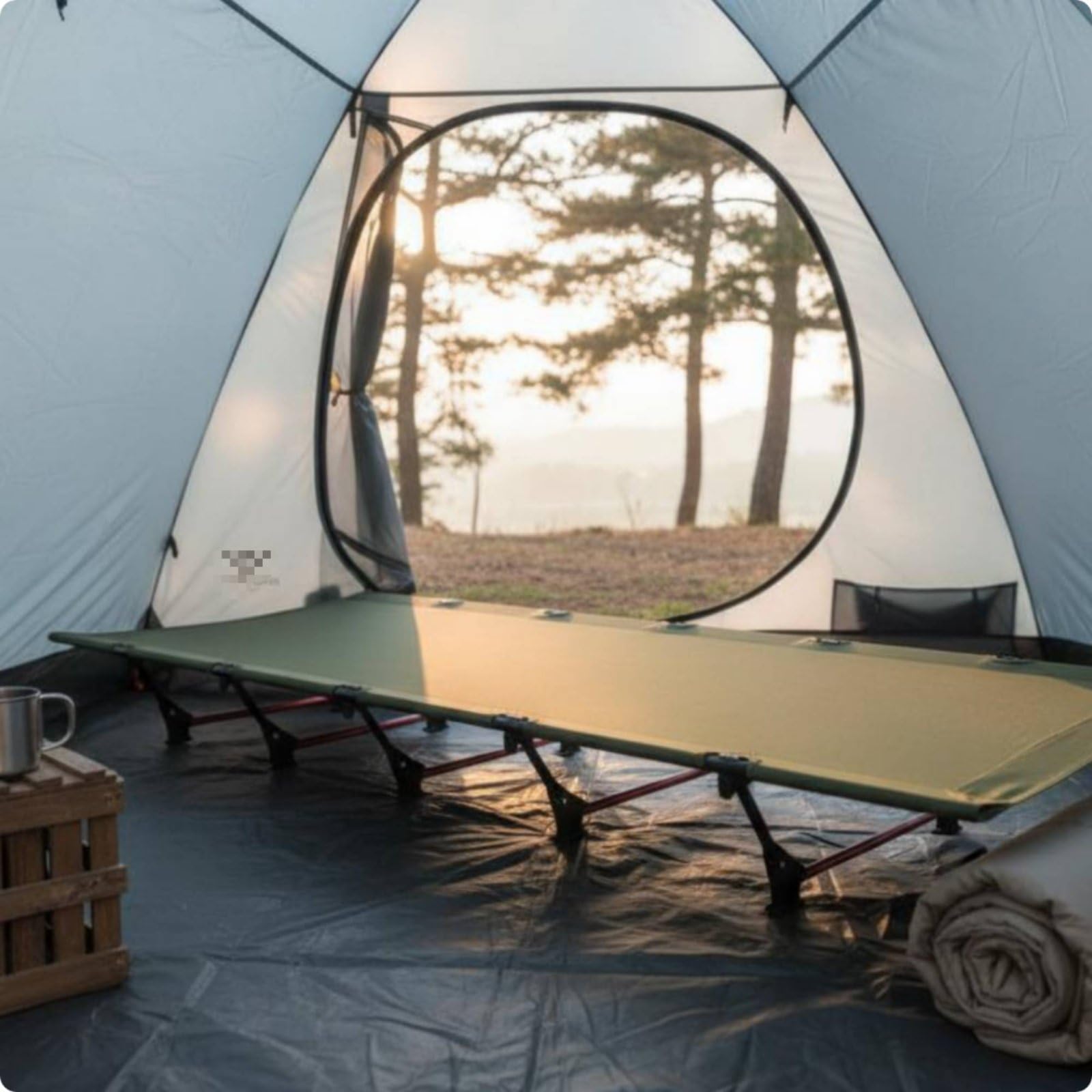 MERIGLARE Lit de Camping Pliant Aluminium Couchette Portable Lit de Repos Lit de Camp Cadre en Alliage 7075 avec Toile Oxford et Mécanisme de Verrouillage Adapté au Camping Plage Invités, Noir