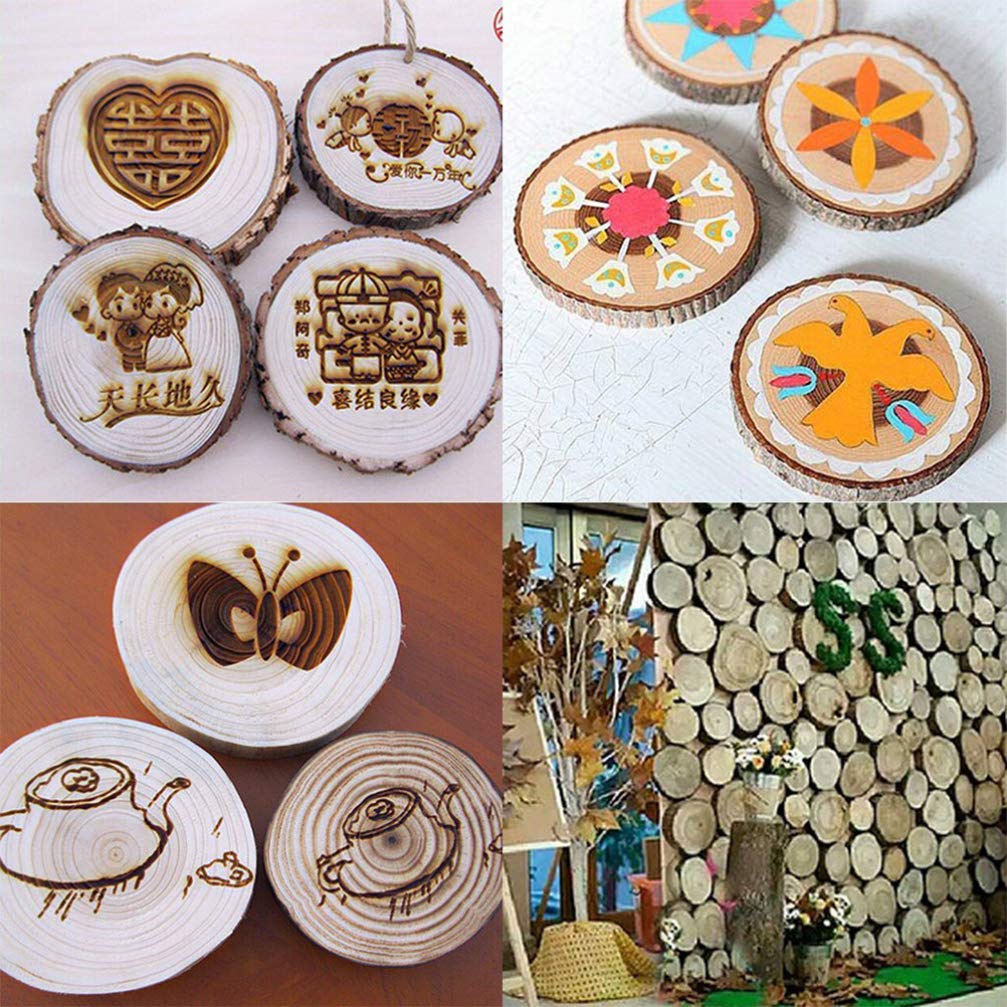 Gadpiparty 40piezas Discos De Madera Natural Para Manualidades y Decoración De Bodas Para Centros De Mesa y Proyectos