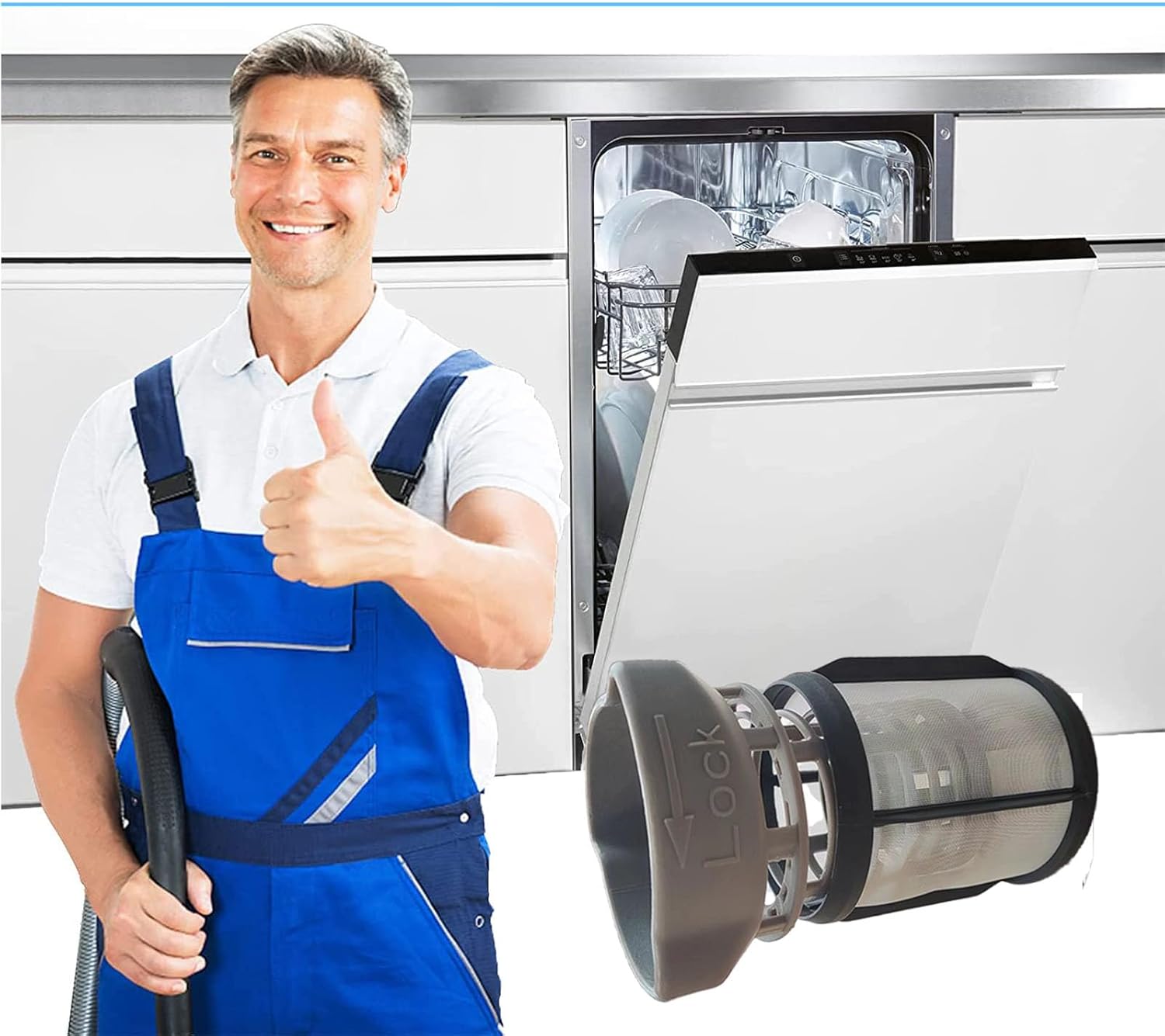 DD81-02293A Dishwasher Filter- Dishwasher Pump Cylinder Filter Replacement for Modle DW80R2031，DW80M2020US, DW80N3030UW, DW80N3030US, DW80N3030UB, DW80R2031UG Series