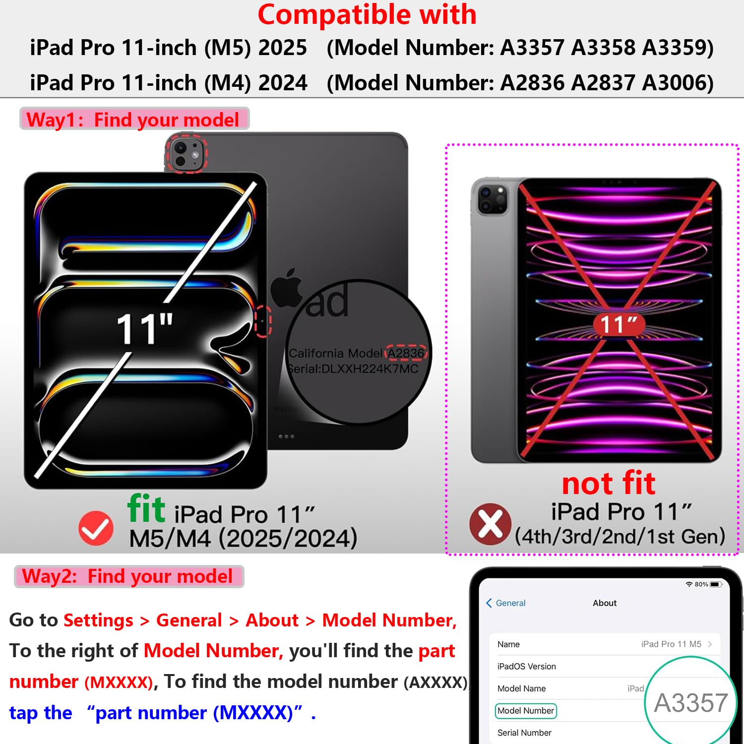 Custodia per bambini per iPad Pro 11" M4 (2024) (modello: A2836/A2837/A3006) (5a generazione) con maniglia/cavalletto/portamatite/supporto girevole a 180°, custodia antiurto in morbida EVA