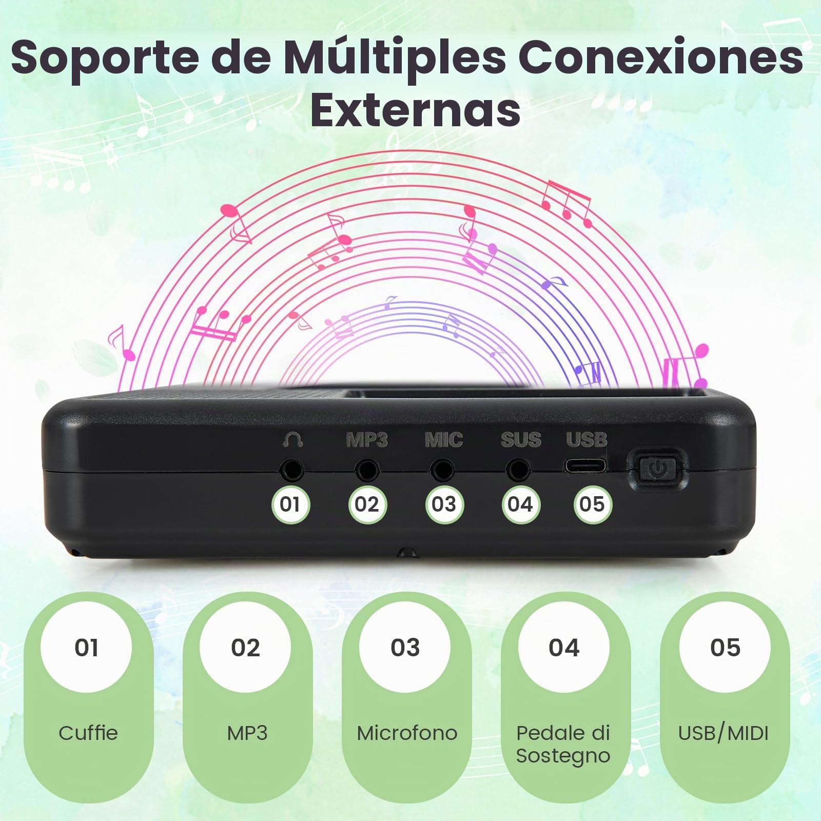 RELAX4LIFE Piano 88 Teclas, Piano Eléctrico Portátil y Plegable con Funda, Piano Electrónico con 15 Canciones, 128 Tonos y Ritmos, USB para Principiantes (Negro)