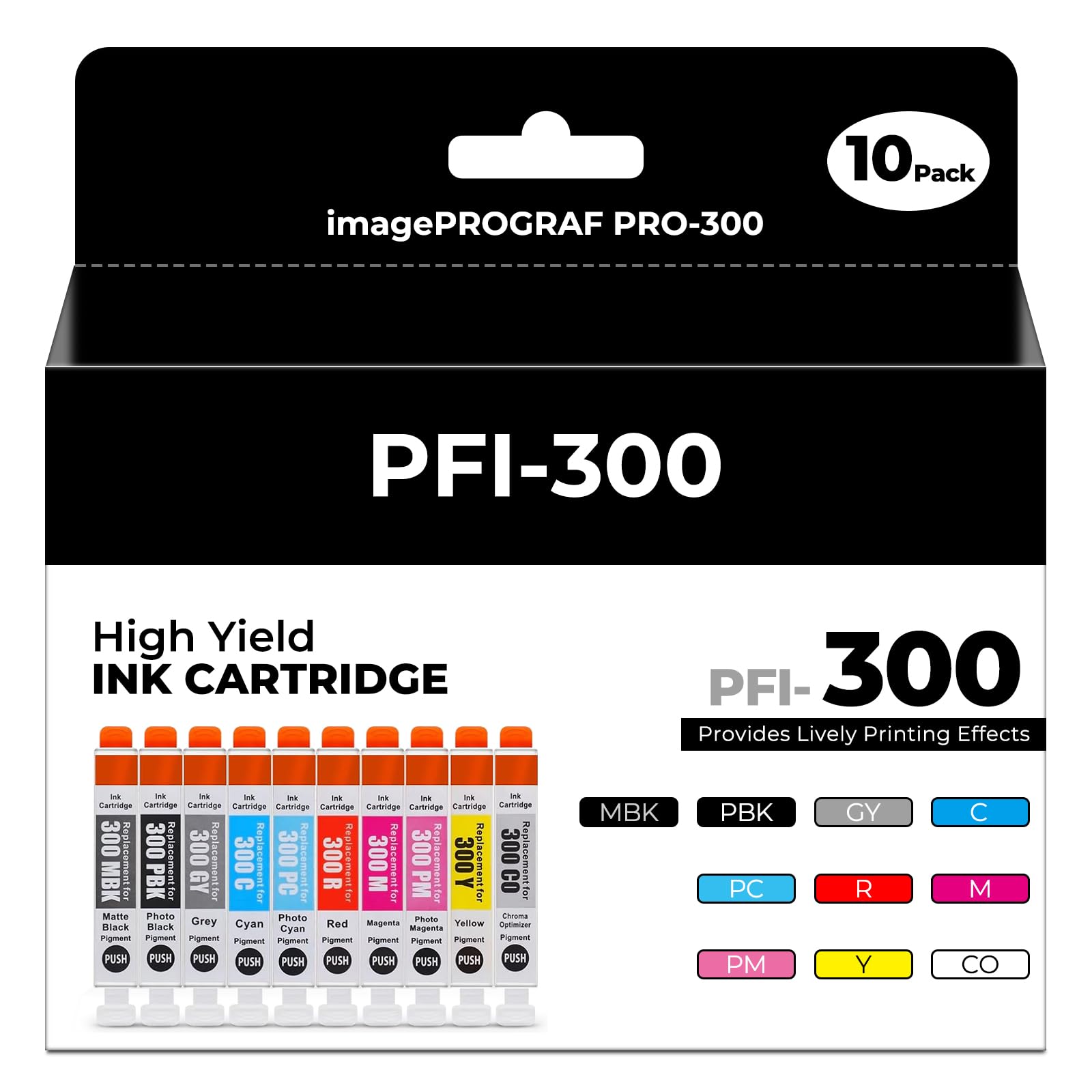Photo 1 of PFI-300 Ink Cartridges imagePROGRAF PRO-300 Compatible with Canon PFI-300 Ink Cartridges Combo Pack Compatible for imagePROGRAF PRO-300 imagePROGRAF PRO300 imagePROGRAF PRO 300 Printers (10-Pack)
