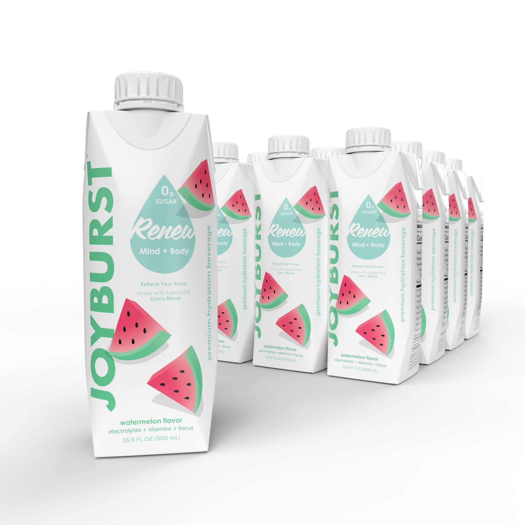 JOYBURST*New* Hydration, Watermelon - Electrolytes, Vitamins & Focus - 12 X 17.60 Fl Oz (500Ml) Tetra Paks