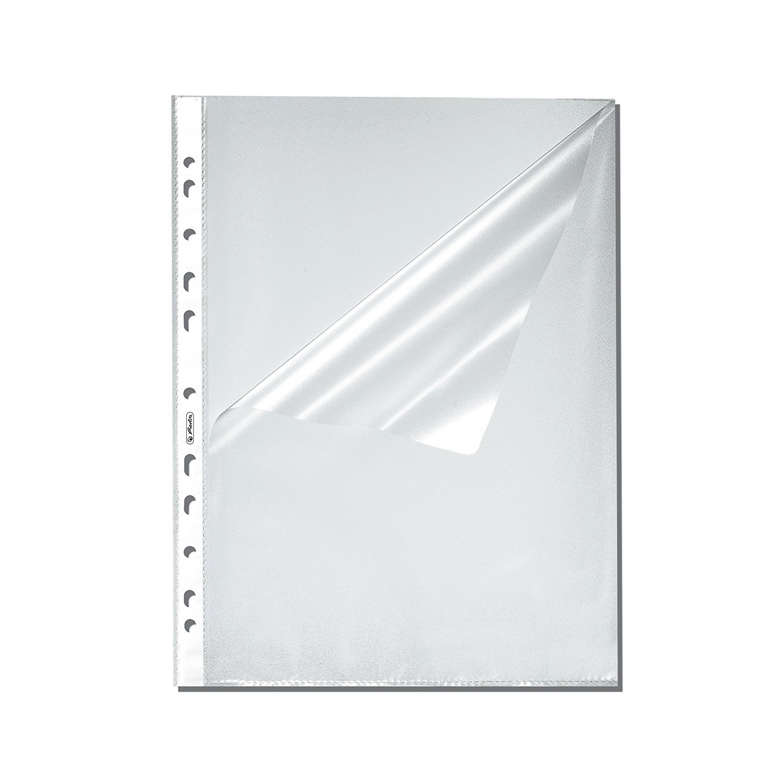 Herlitz 10840098 Prospekthülle A4 genarbt, 1000er Packung, oben und seitlich offen