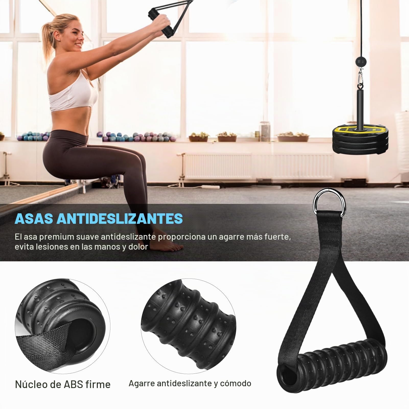 Polea Gimnasio Casa, DIY Triceps Polea Gym Casa Polea Maquina Musculacion Sistema de Poleas Gimnasio Casa Entrenamiento Pecho Espalda Tríceps