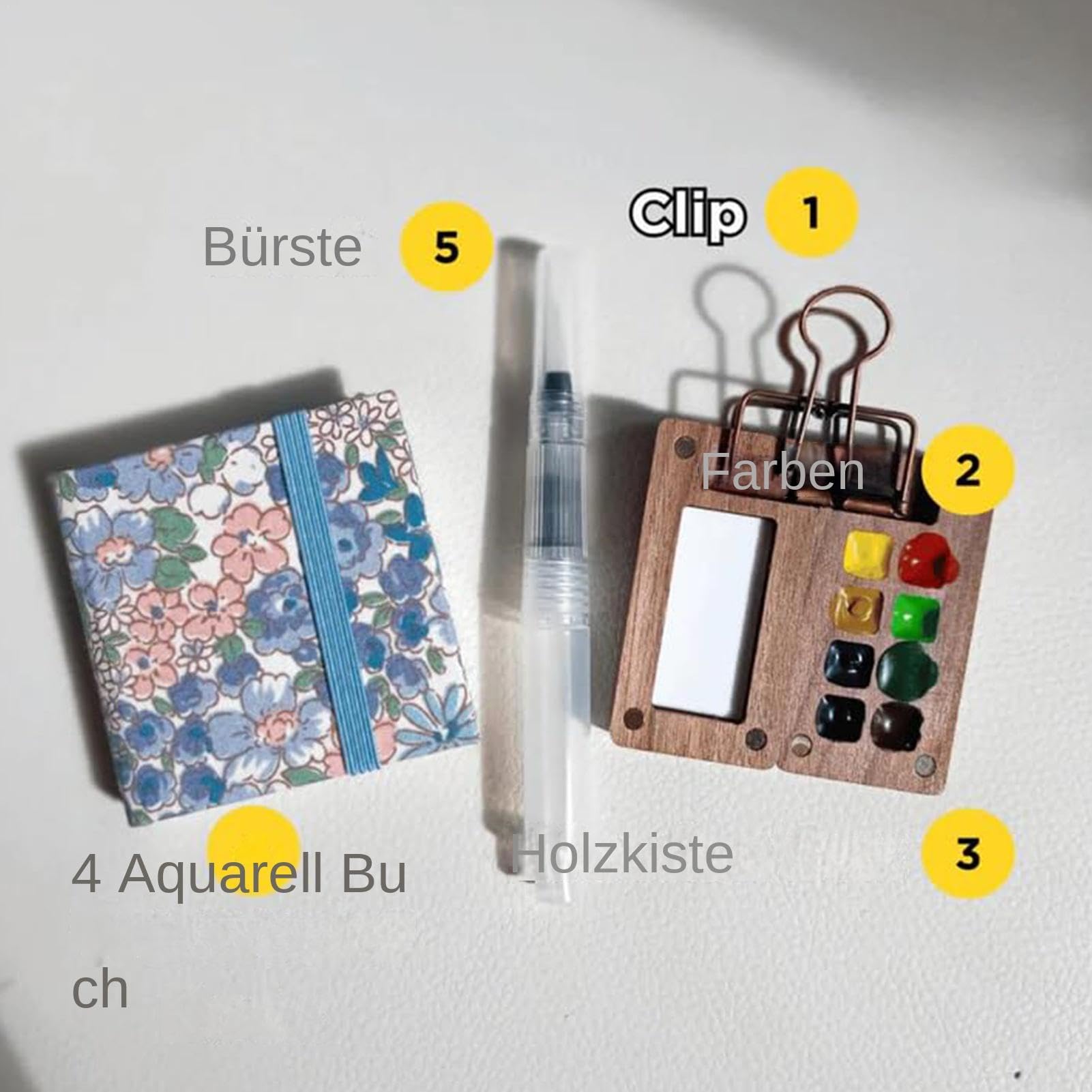 DAJASD Mini Palette Aquarelle Portable, 24 Couleurs Palette