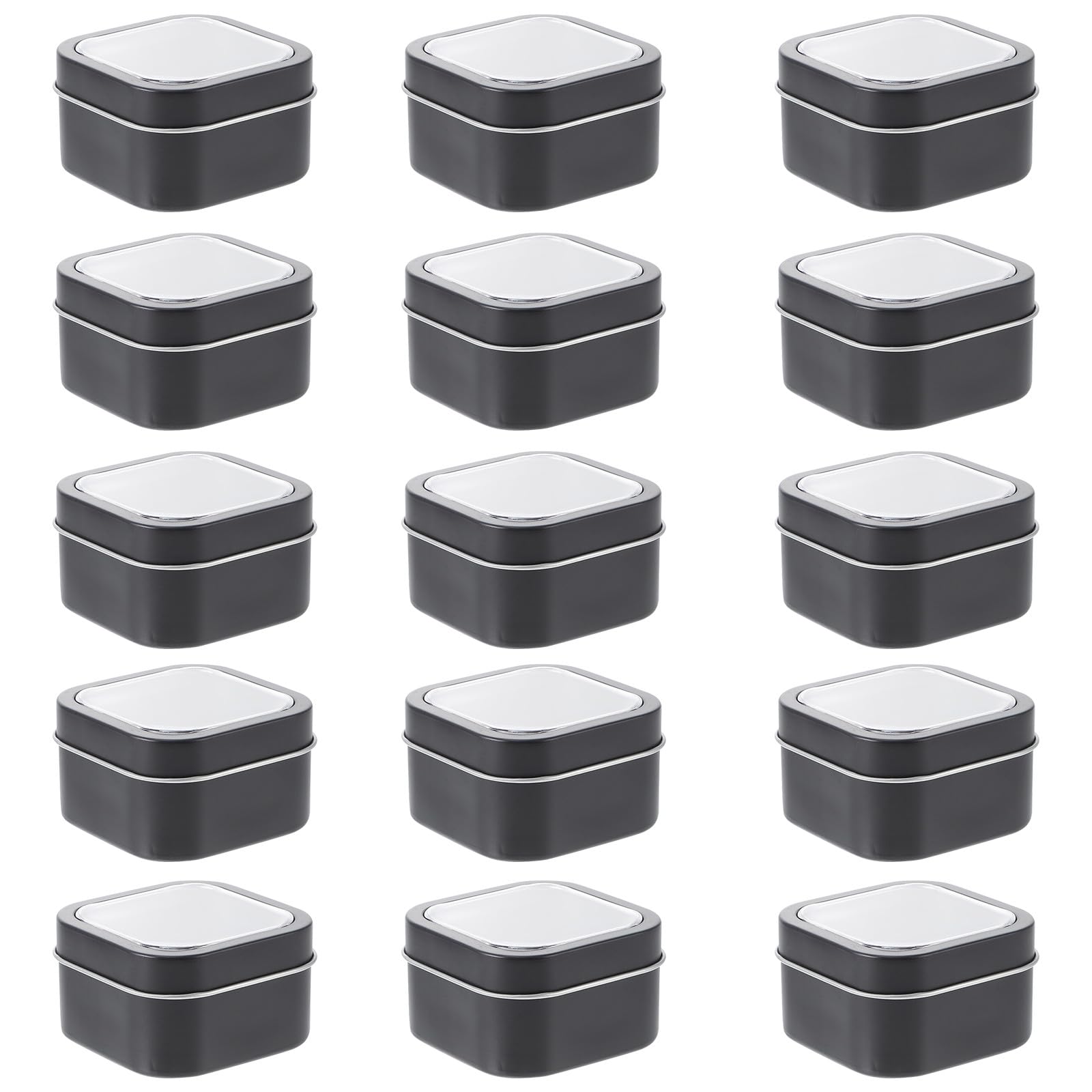 Boîtes Métalliques Carrées 4 Oz Antirouille à Couvercle Transparent Souple