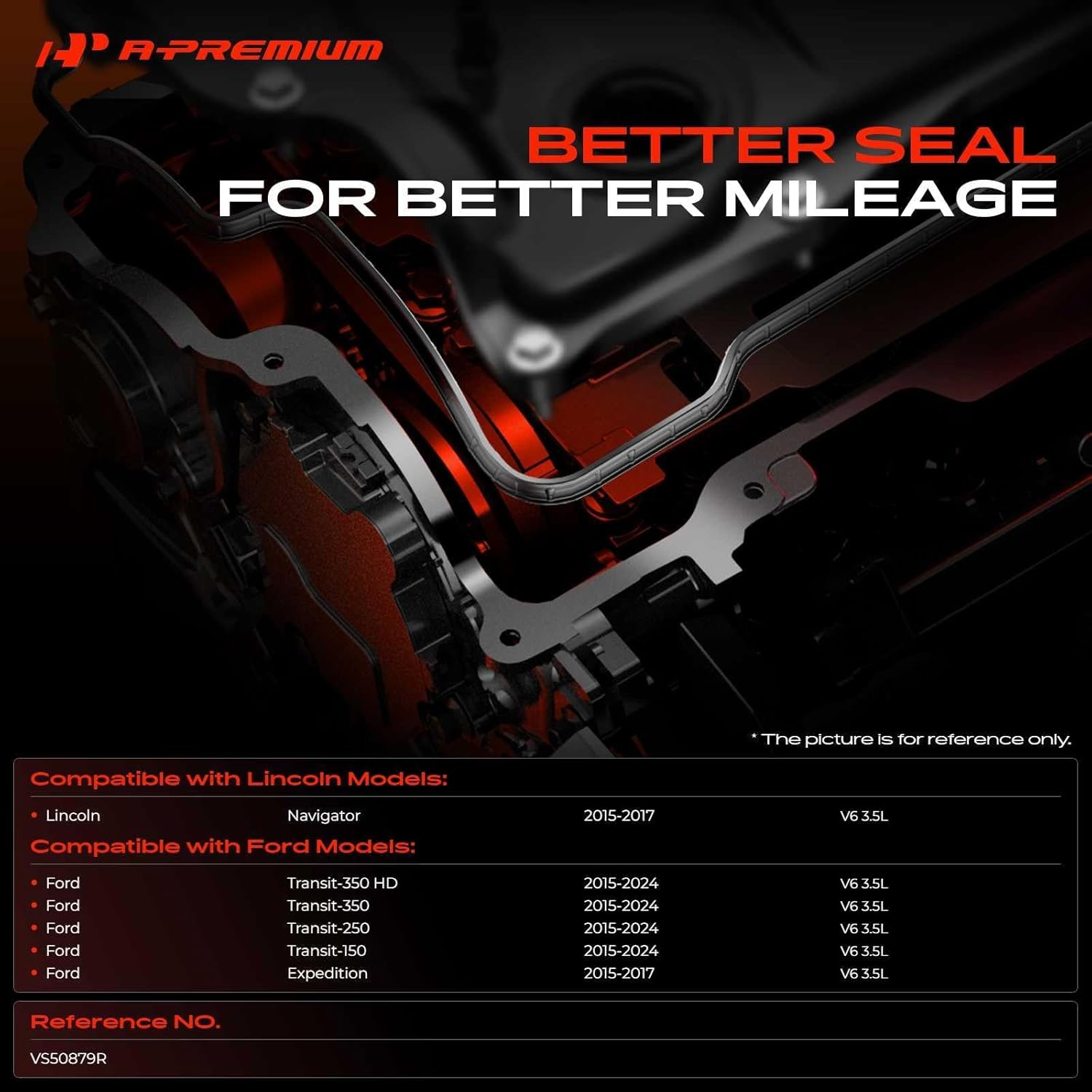 A-Premium Engine Valve Cover Gasket Set Compatible with Ford Expedition 2015-2017 3.5L, Transit-350 HD 2015-2024 3.5L & Lincoln Navigator 2015-2017