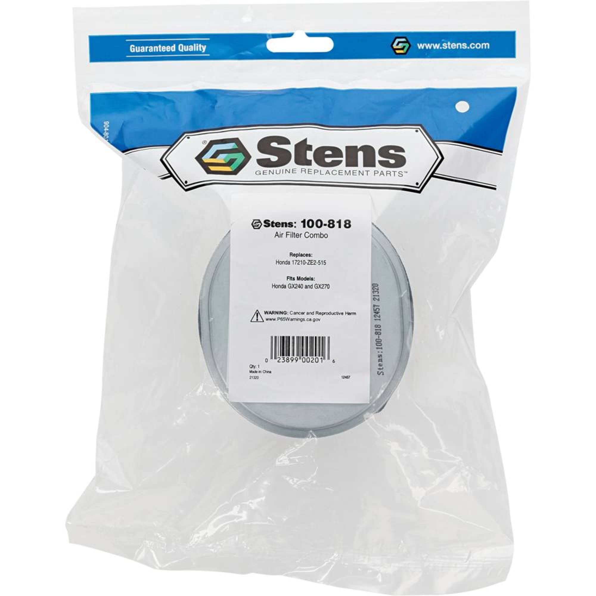 Stens 102-149 Kit Filtro Aria Combo Con Prefiltro - Ricambio Per Honda 17211-ZG9-800, 17218-ZG9-800