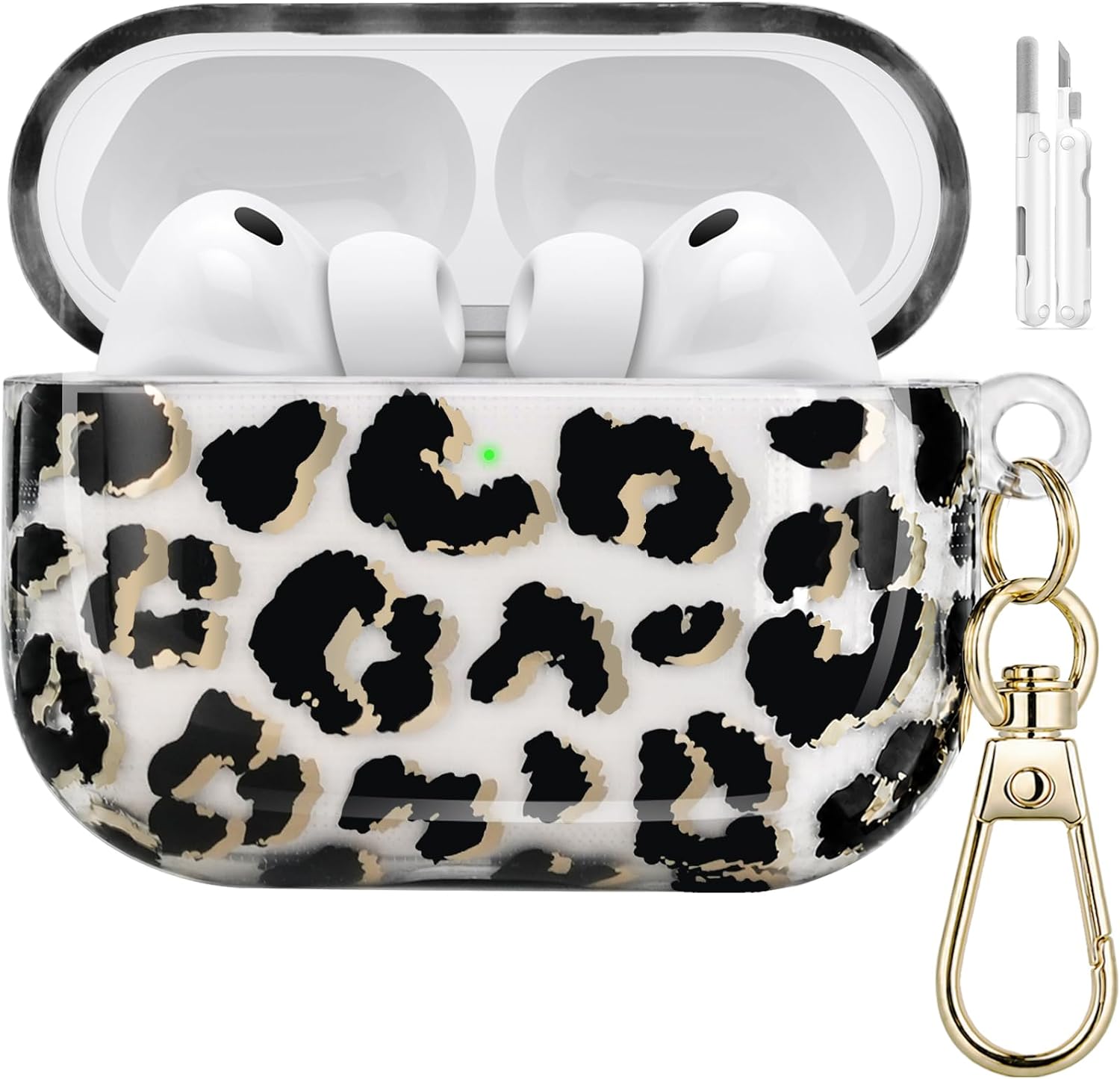 for AirPods Pro 3 Case Cover 2025 with Cleaner Kit,Leopard Print
