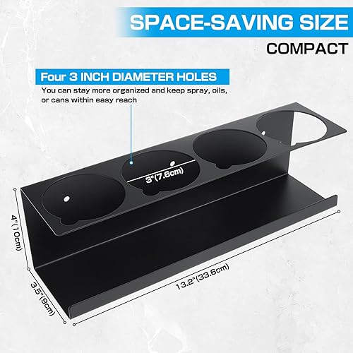 Miniatura 10 de RealPlus Soporte para latas de aerosol en aerosol, soporte para botellas de 5 latas, de acero resistente, montado en la pared, para garaje y espacio