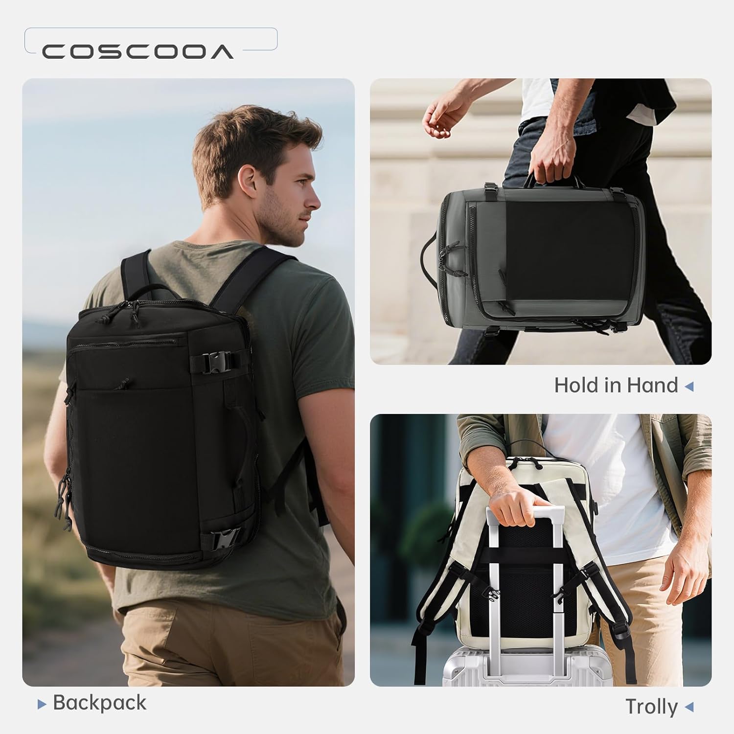 Carry On Travel Backpack 40x30x20cm Expandable 30-35L, 40x30x25cm Personal item Size Bag,15.6inch Laptop Backpack with Shoe Compartment and Wet Pockets,Mochila de Viaje