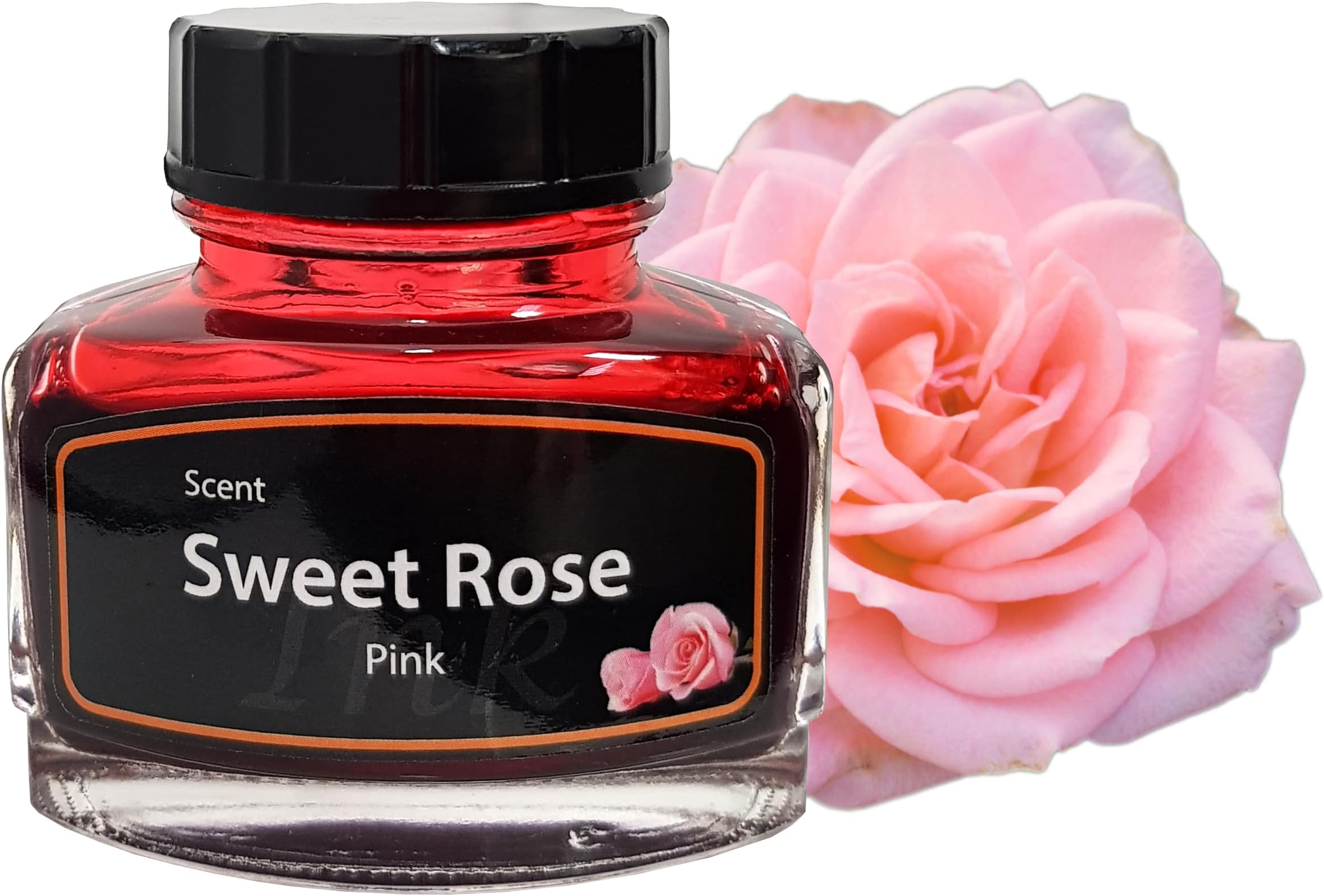KenTaur Premium European 50 ml (1.7 oz) Calligraphy Bottle Ink - Pink Color with a Subtle Sweet Rose Scent - Non-Toxic Water Based Austrian Ink for Fountain Pen/Dip Pen.