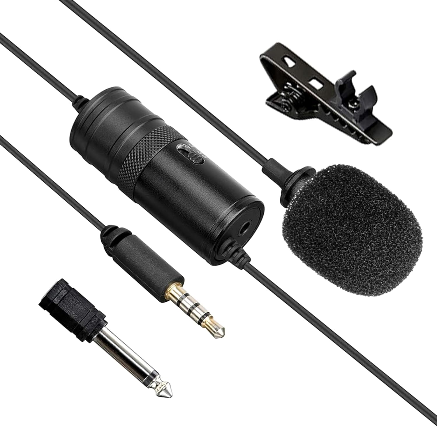 Lavalier Microphone for Cell Phone, Wired Lapel Clip On Small Mic, Wearable Shirt Tiny Lav Microphone for Studio Recording, Content Creation, Omnidirectional Mini Microphone Android