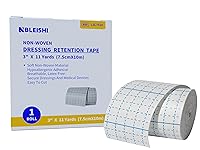 Vista 10 de Cinta de retención de vendaje no tejida, 4 pulgadas x 11 yardas, vendaje adhesivo suave, hipoalergénico y transpirable, cinta de vendaje de grado