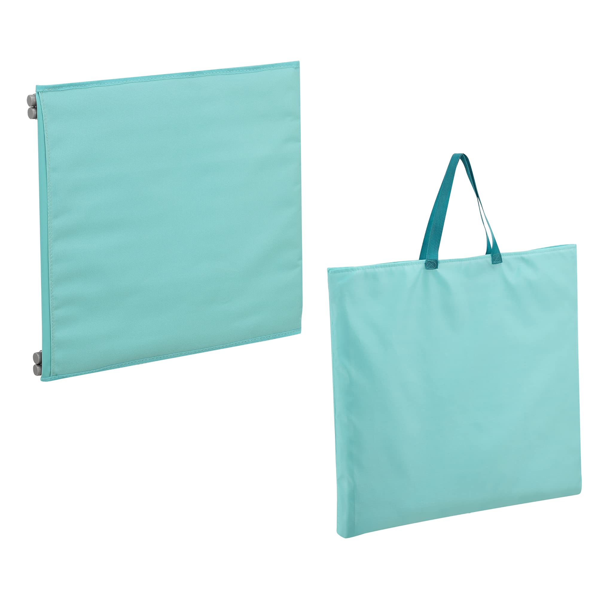 [en.casa] Lot de 2 Matelas de Plage Bain de Soleil avec Dossier Inclinable Structure Solide Ensemble Tapis Rembourrés avec Repose-Tête Sac de Transport Acier Polyester Turquoise