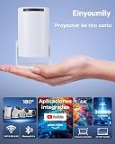 Proyector Portátil 4K Soporte, Apps Integradas & Auto Keystone, 2026 Mini Proyector 20000 Lúmenes con Android 14 WiFi 6 Bluetooth 5.4 Rotación 180° Compatible con HDMI/USB/TV Stick/Smartphone/Laptop - 3