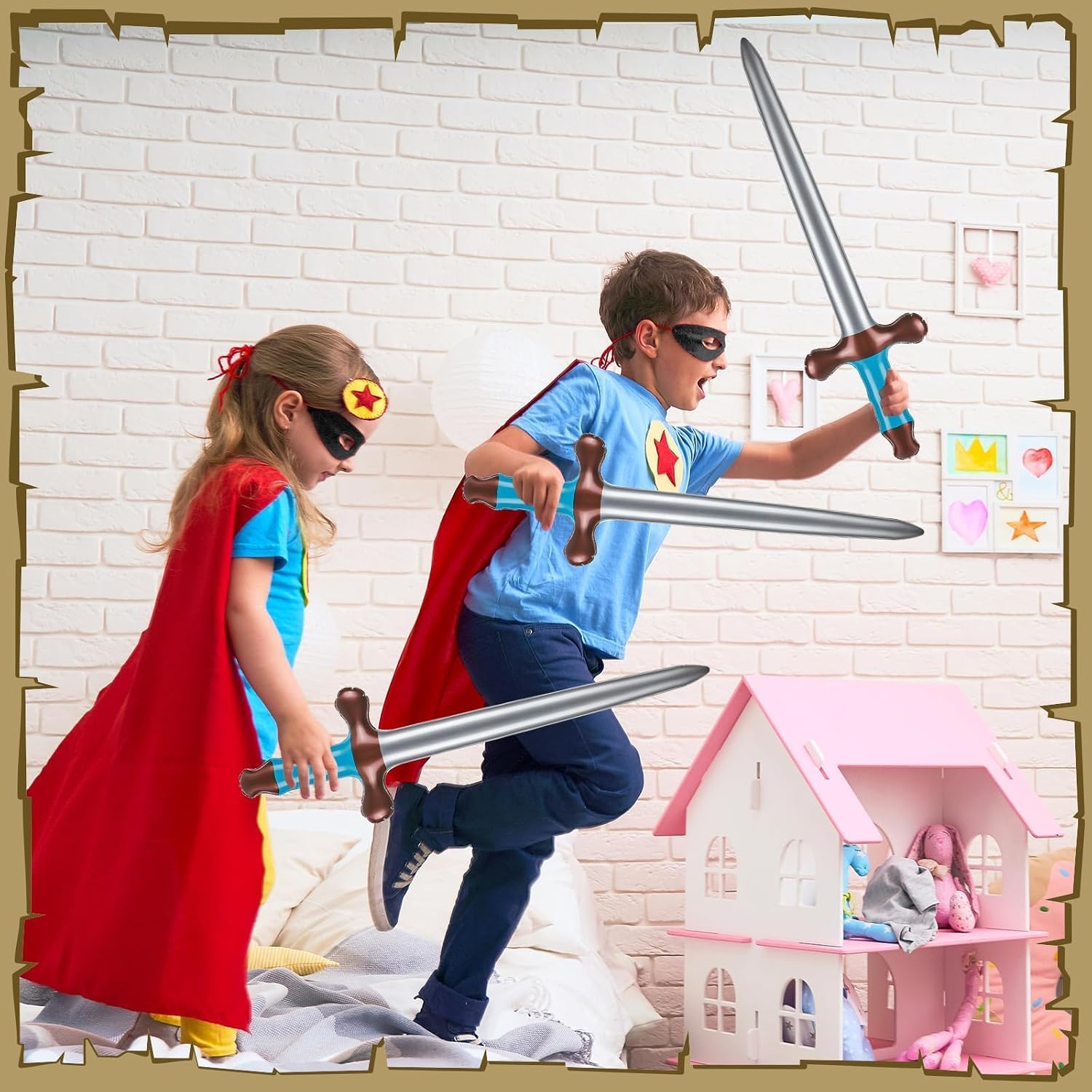 20Pcs Inflatable Swords, 24In Inflatable Pirates Sword Pirate Party Swords | for Swimming Pool Party, Birthday Cosplay, Halloween Costume