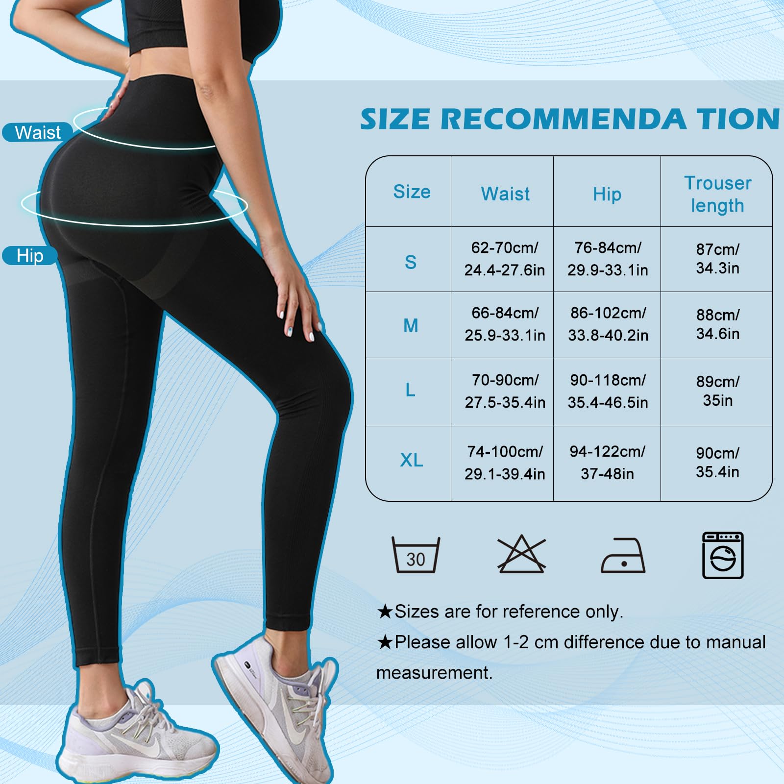 Lishang Sportowe legginsy damskie z wysokim stanem, nieprzejrzyste, z efektem Scrunch Butt, Push Up Booty, spodnie sportowe, bezszwowe, na siłownię, jogę, fitness, sportowe legginsy