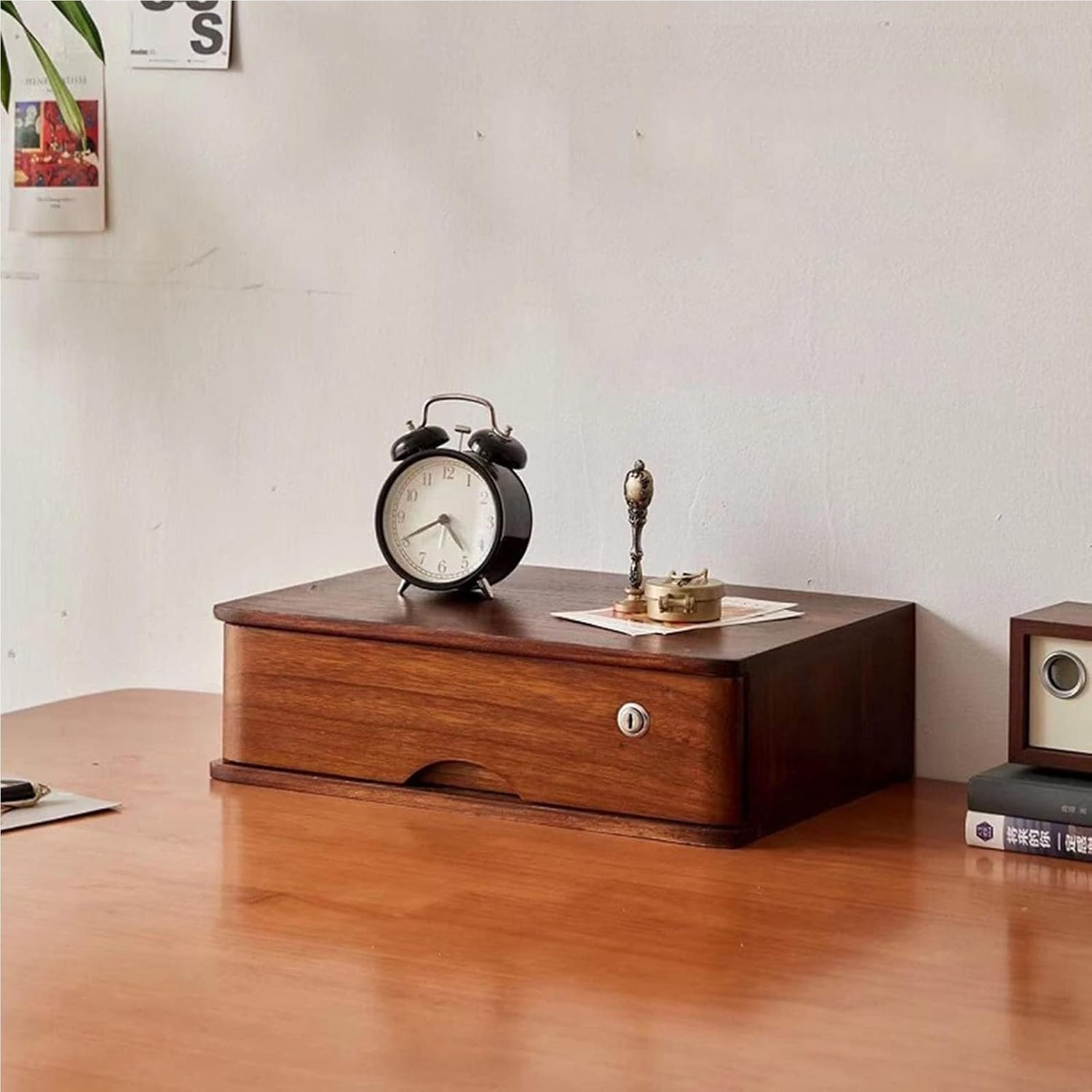 Solid Wood D File Cabinet with Lockable Drawers Organize Your Desk with Style!-1 Layer