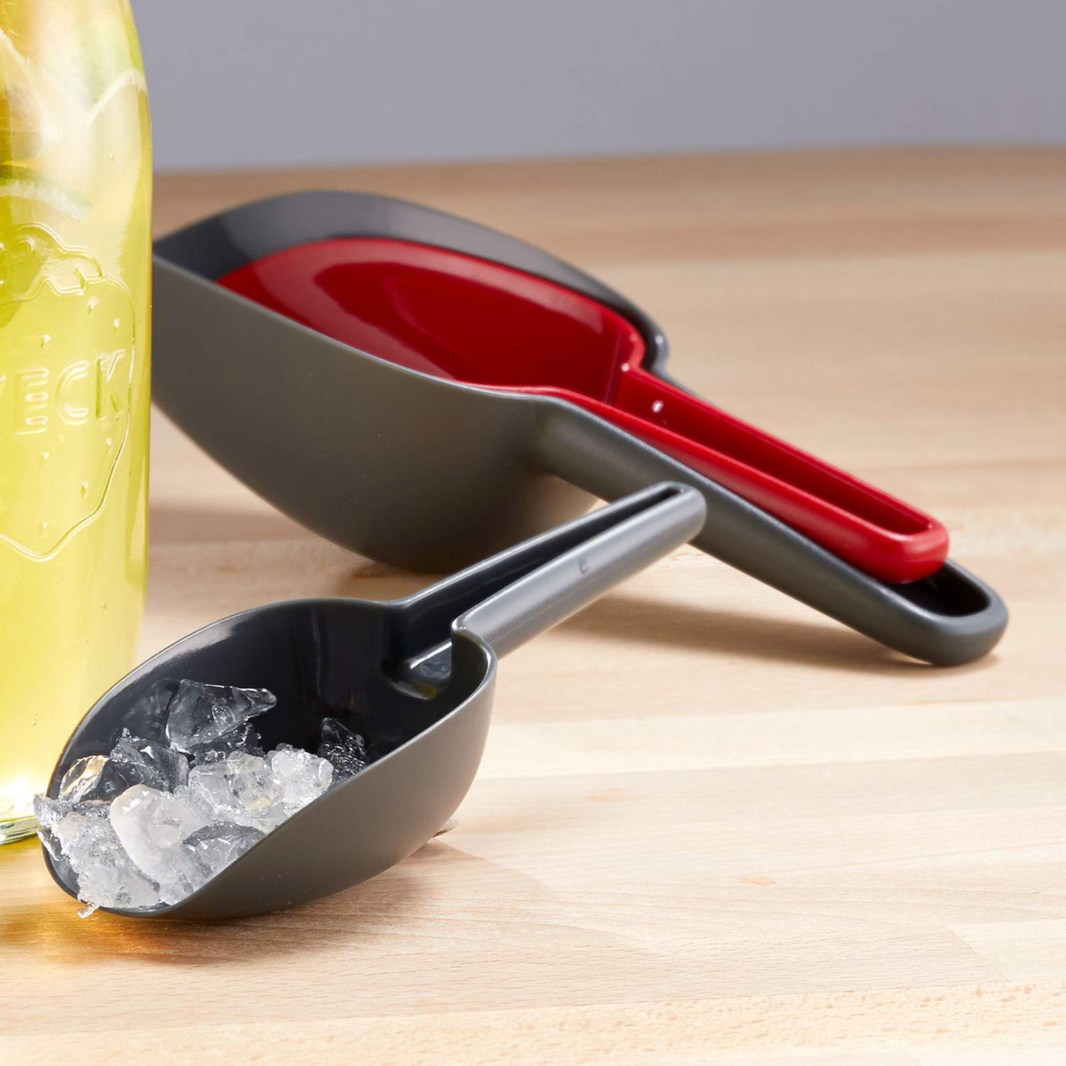 Westmark Set di palette per pesare/riempire, 3 pezzi, Capacità: 50/100/150 ml, Inseribili l'una nell'altra, Plastica, Senza BPA, Trionale, Antracite/Rosso, 90902270