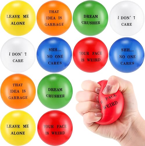 12 unidades de regalos de agradecimiento a los empleados de 2.5 pulgadas, bolas motivacionales para aliviar el estrés para adultos y niños, regalo
