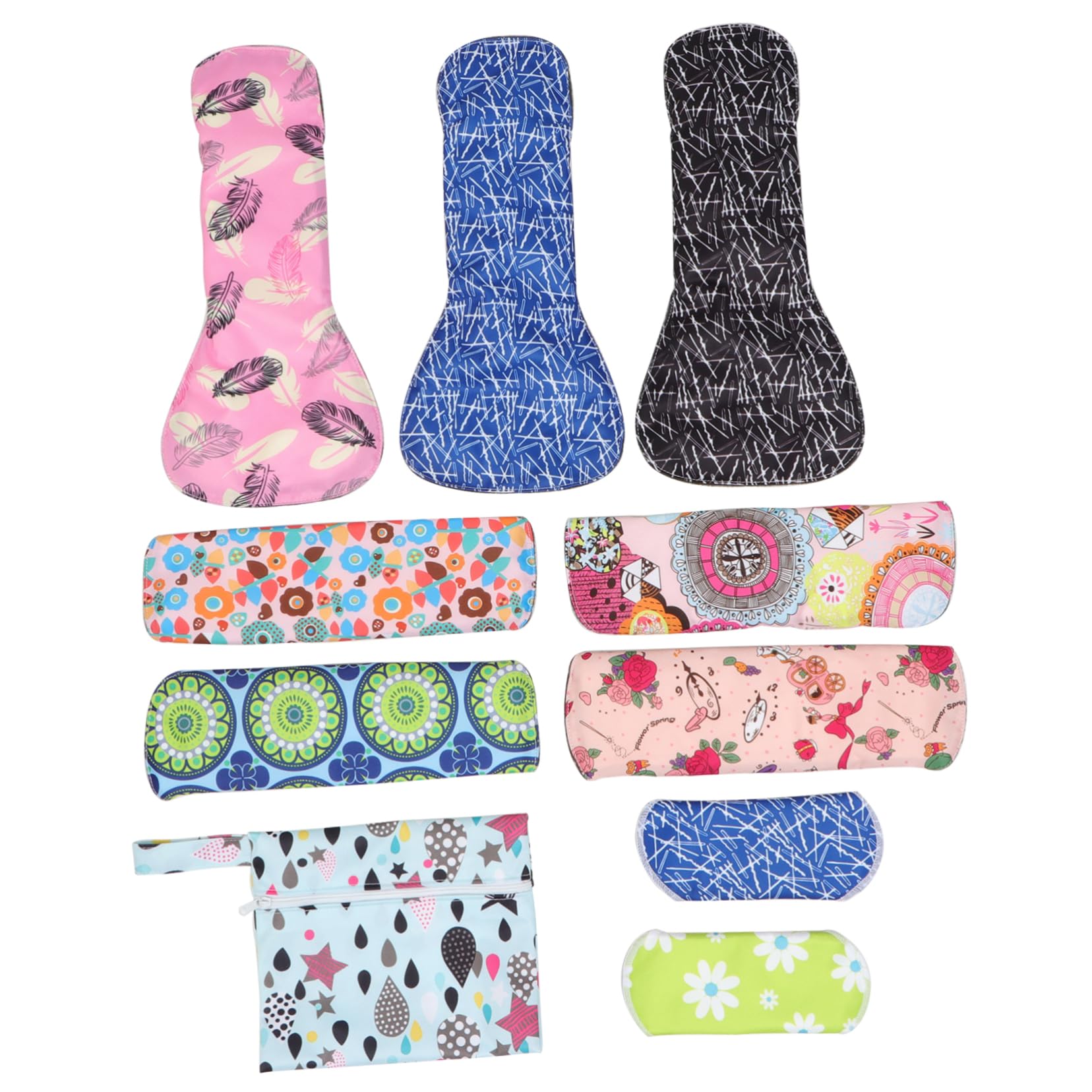 CALLARON Lot De 9 Serviettes Hygiéniques En Charbon De Bambou Réutilisables Et Portables Idéales Pour Les Femmes Idéales Pour Les Règles Les Soins Infirmiers Et Les Serviettes