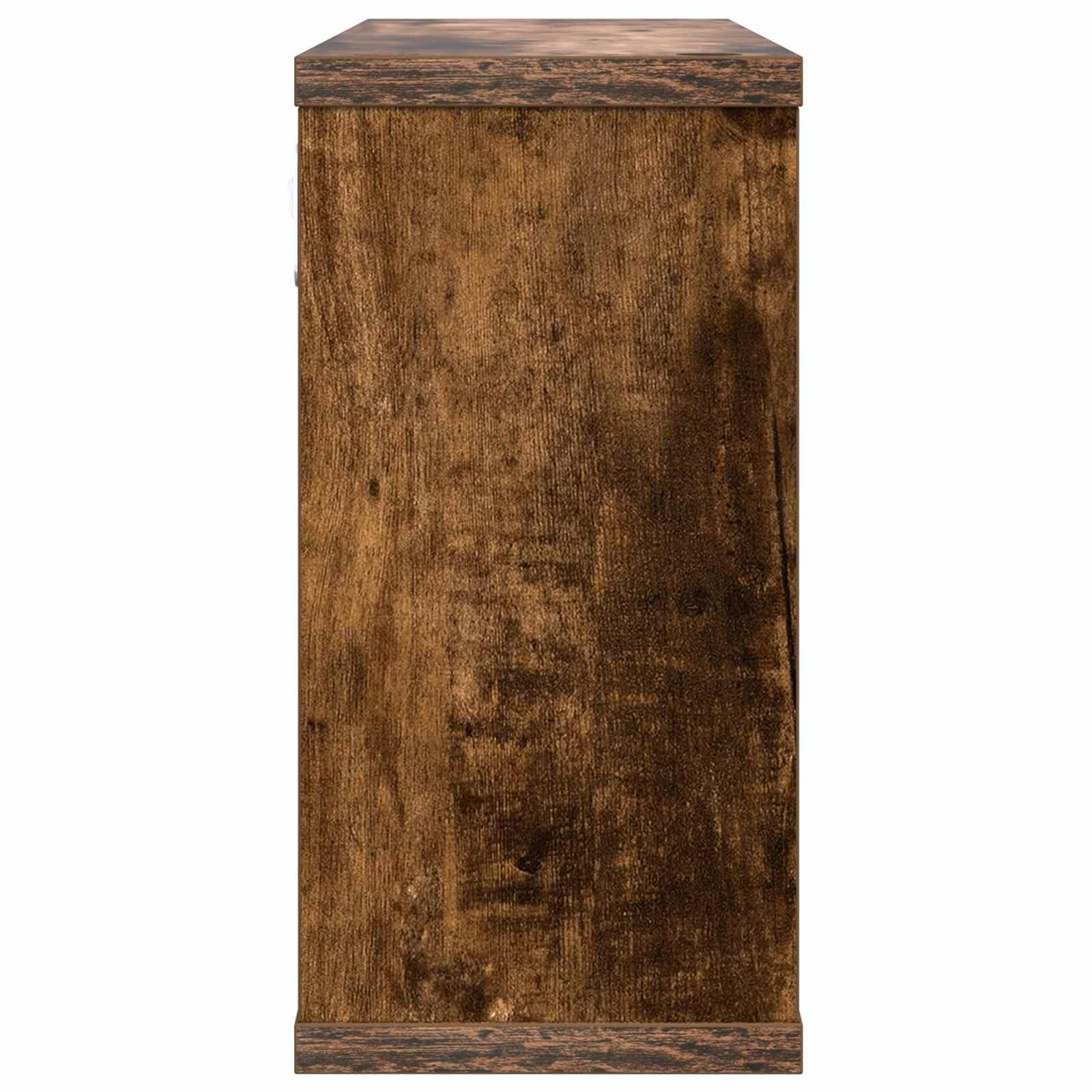 Estantería flotante de madera de roble ahumado, 2 unidades, 80 x 15 x 30 cm, montaje en pared, capacidad de carga de 25 kg, soporte invisible para salón, dormitorio, oficina y decoración
