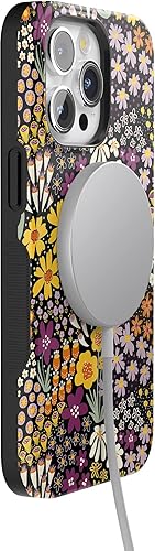 Vista 1496 de Casely Funda para iPhone 15 Pro Max Jardín Secreto Flores mixtas Funda atrevida Compatible con MagSafe y botón de acción Secret Garden