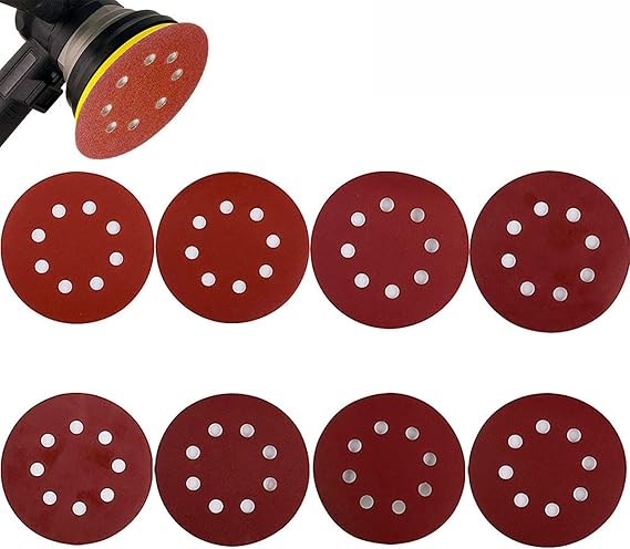 4 Platorelli Per Levigatrice Orbitale 125mm - In Spugna, Con 8 Fori, Per Carta Vetrata - Foto 8