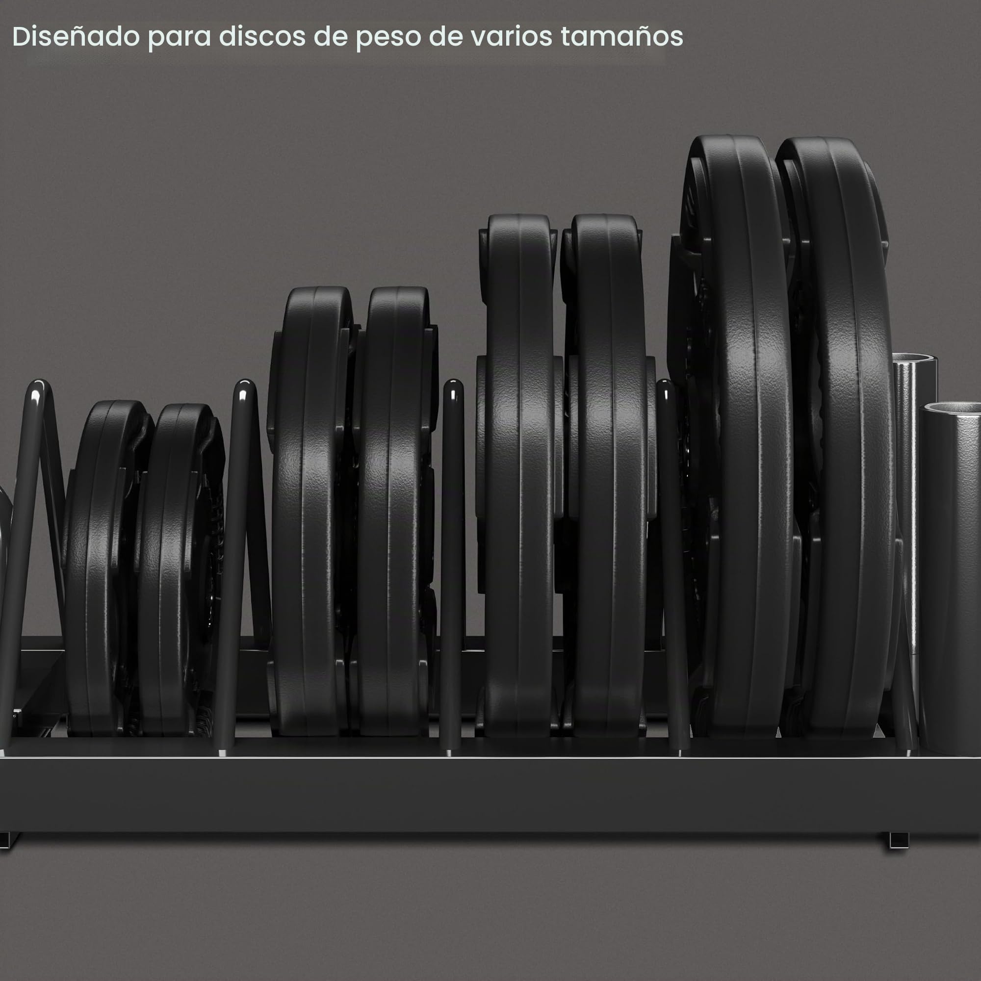 Yaheetech Estante horizontal para discos de peso, estante de fitness de fuerza con 4 ranuras para placas, soporte de almacenamiento de placas, parachoques de barra con ruedas giratorias para el hogar