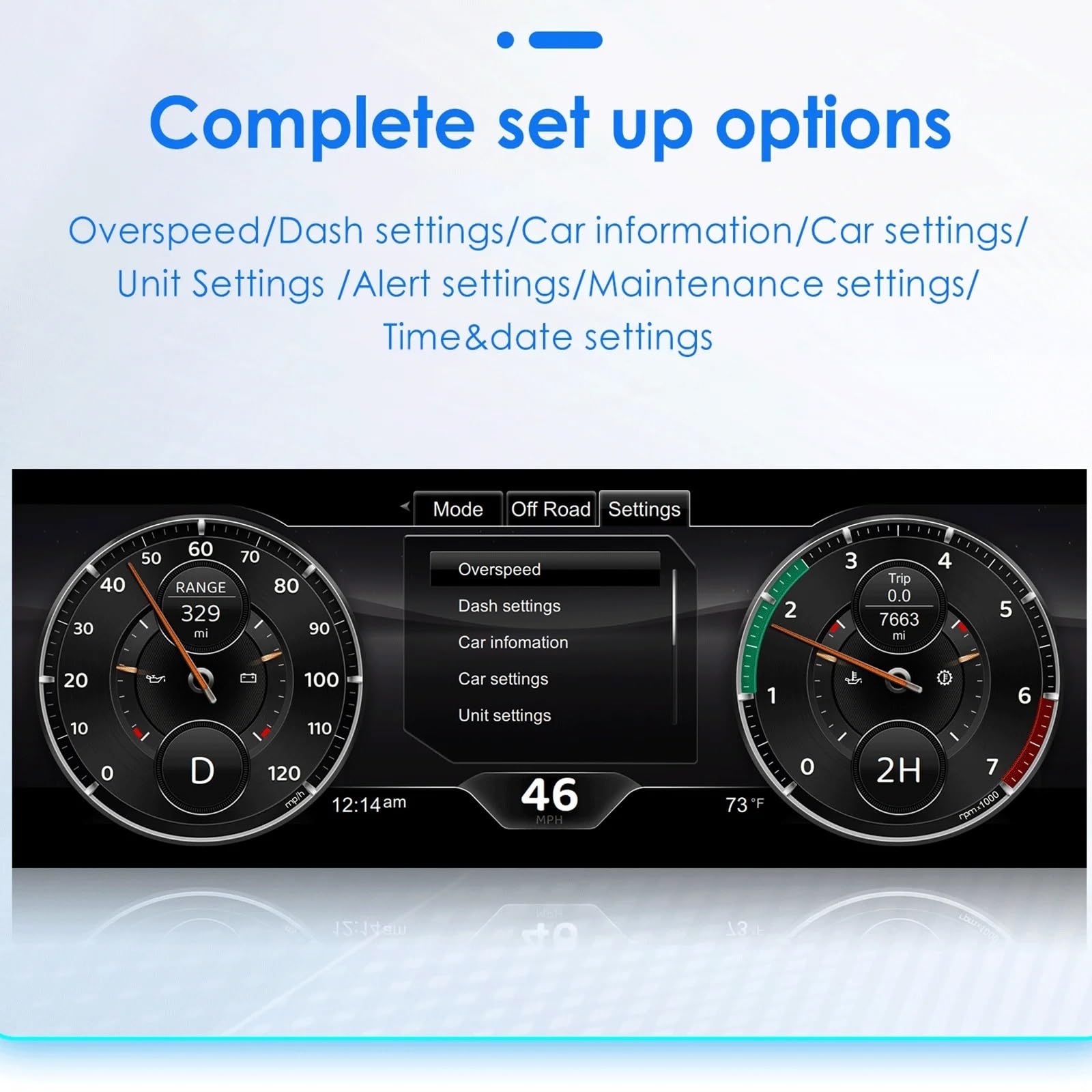 Tacómetro Compatible con Wrangler JK 2011-2018, panel de instrumentos digital LCD, velocímetro, pantalla de visualización antirreflejo.