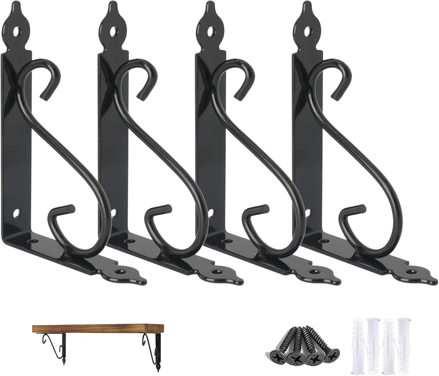 Ouvin Decorative Wall Shelf Brackets 4 Pack 6inch Heavy Duty L Corner