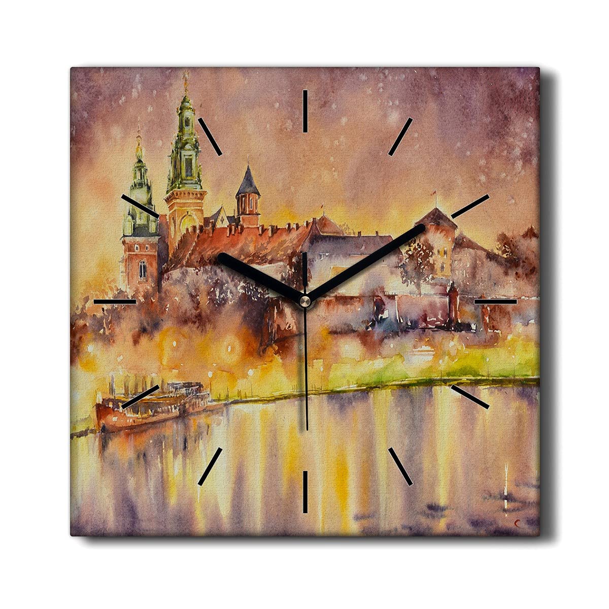 Horloge murale sans tic-tac Coloray élimine les bruits pour une décoration salon de 30x30cm