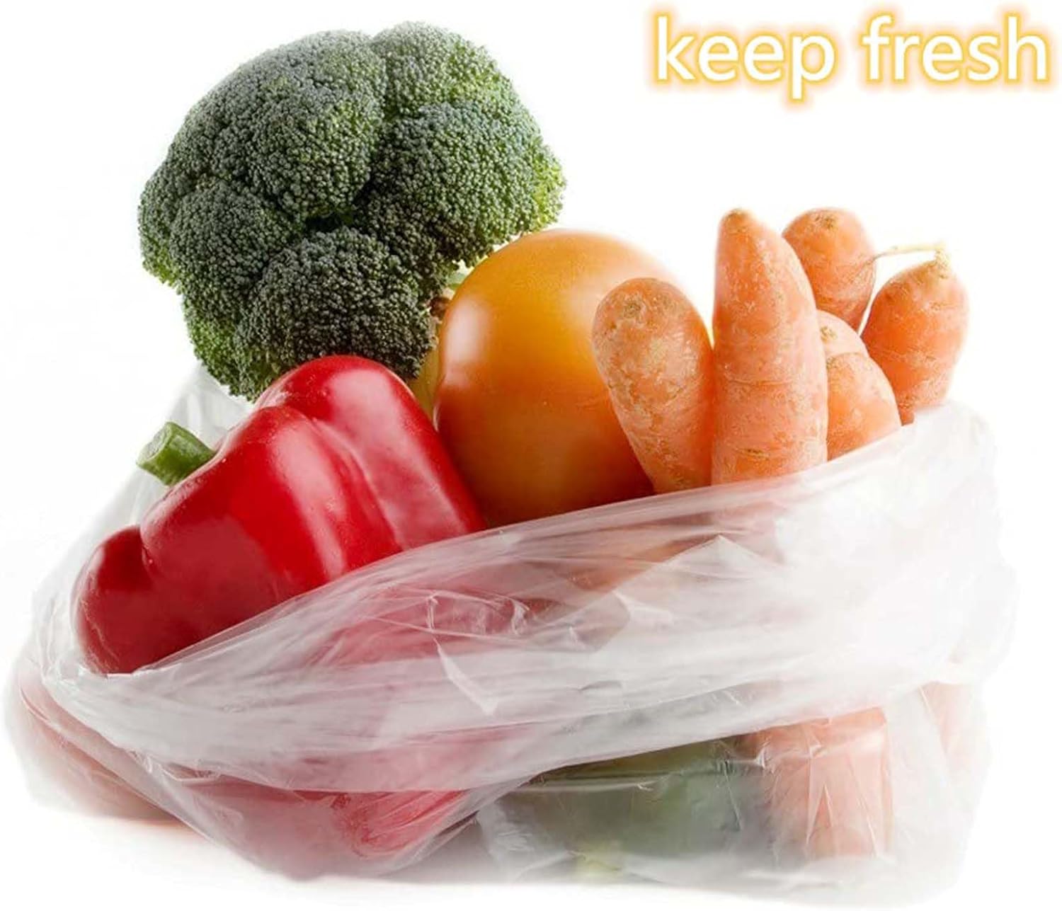 350 Bags/Roll - 30x50cm(12x20in) Clear Plastic Bags for Groceries, Transparent Produce Bag for Fruits Vegetable Kitchen Food Storage, Small Reusable Poly Packing Bags - Image 2